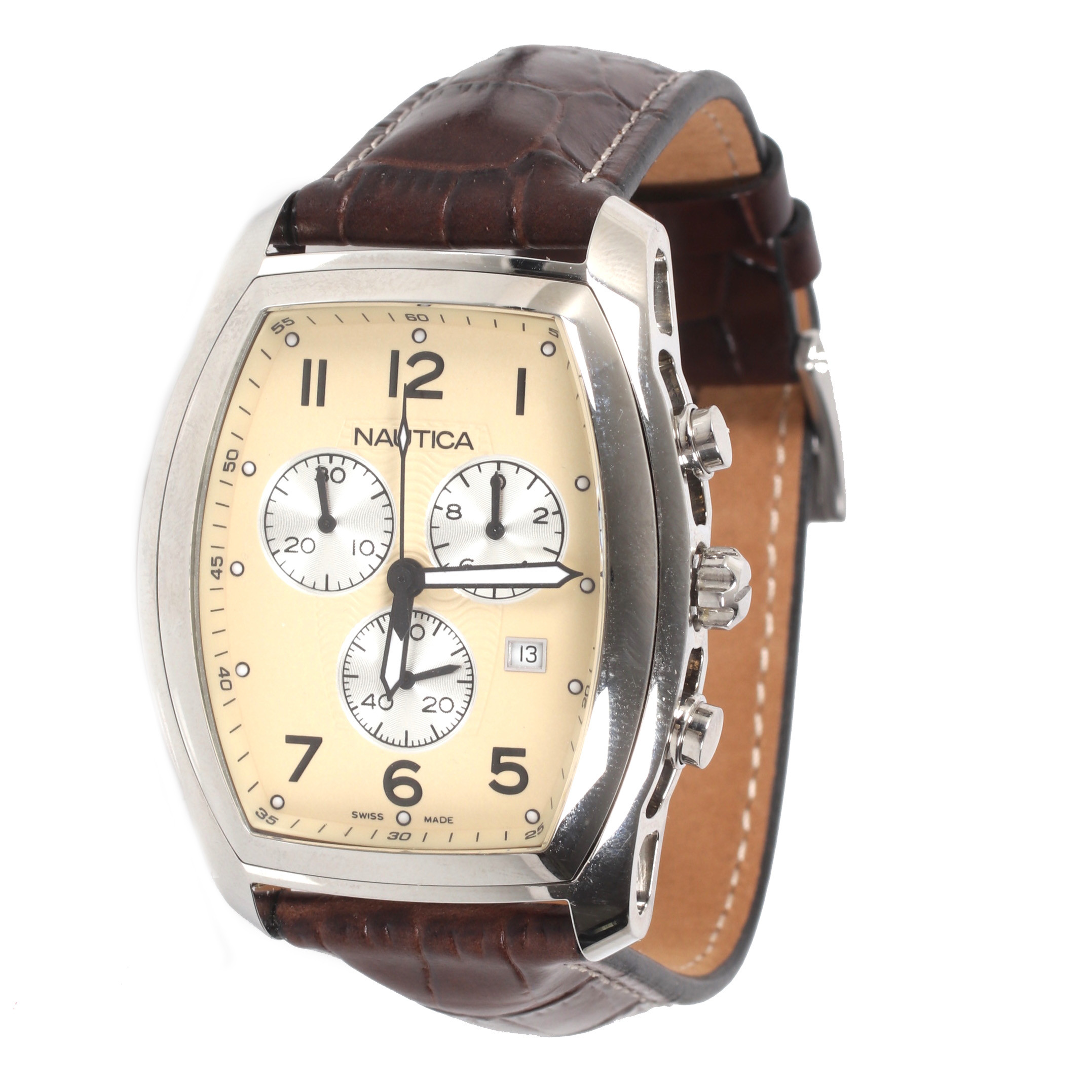 ARMBANDSUR, stål, quartz, safirglas, datum, Nautica Chronograph, Schweiz. 2000-tal.