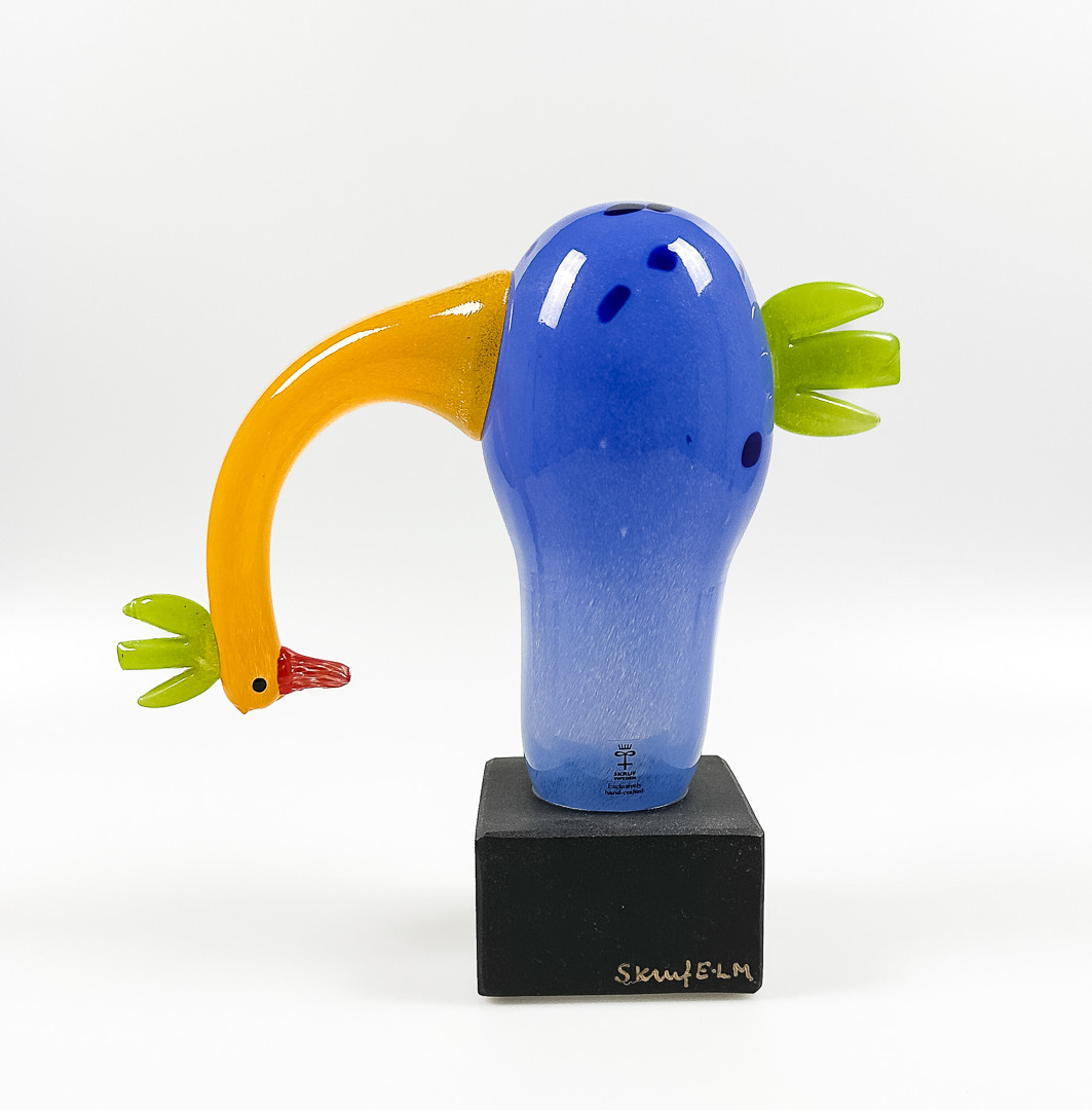 EVA-LENA MARTINSSON. SKULPTUR, glas, Skruf, monogramsignerad.