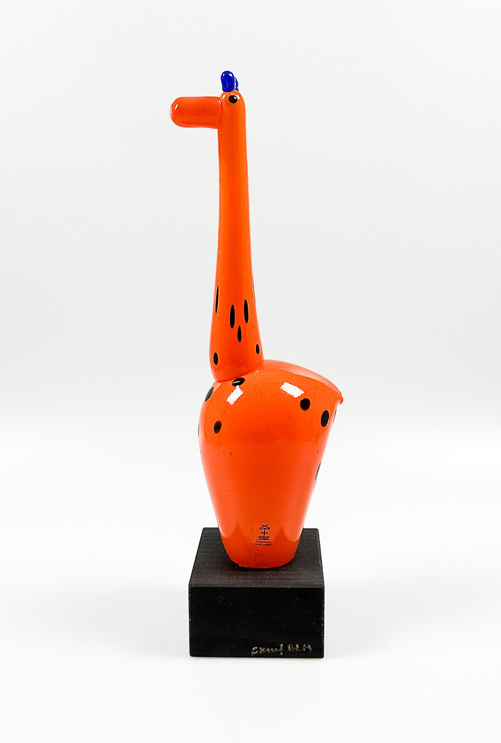 EVA-LENA MARTINSSON. SKULPTUR, glas, "Giraff", monogramsignerad, Skruf.