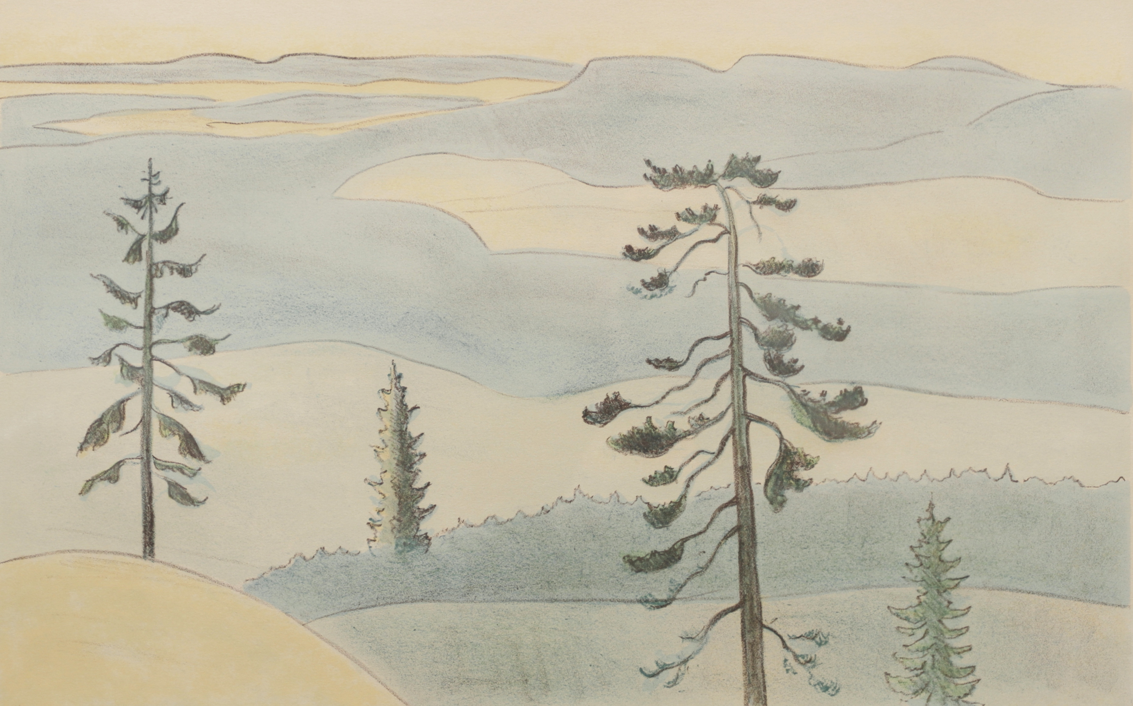 EINAR JOLIN. Utsikt, färglitografi, signerad och numrerad 138/260.