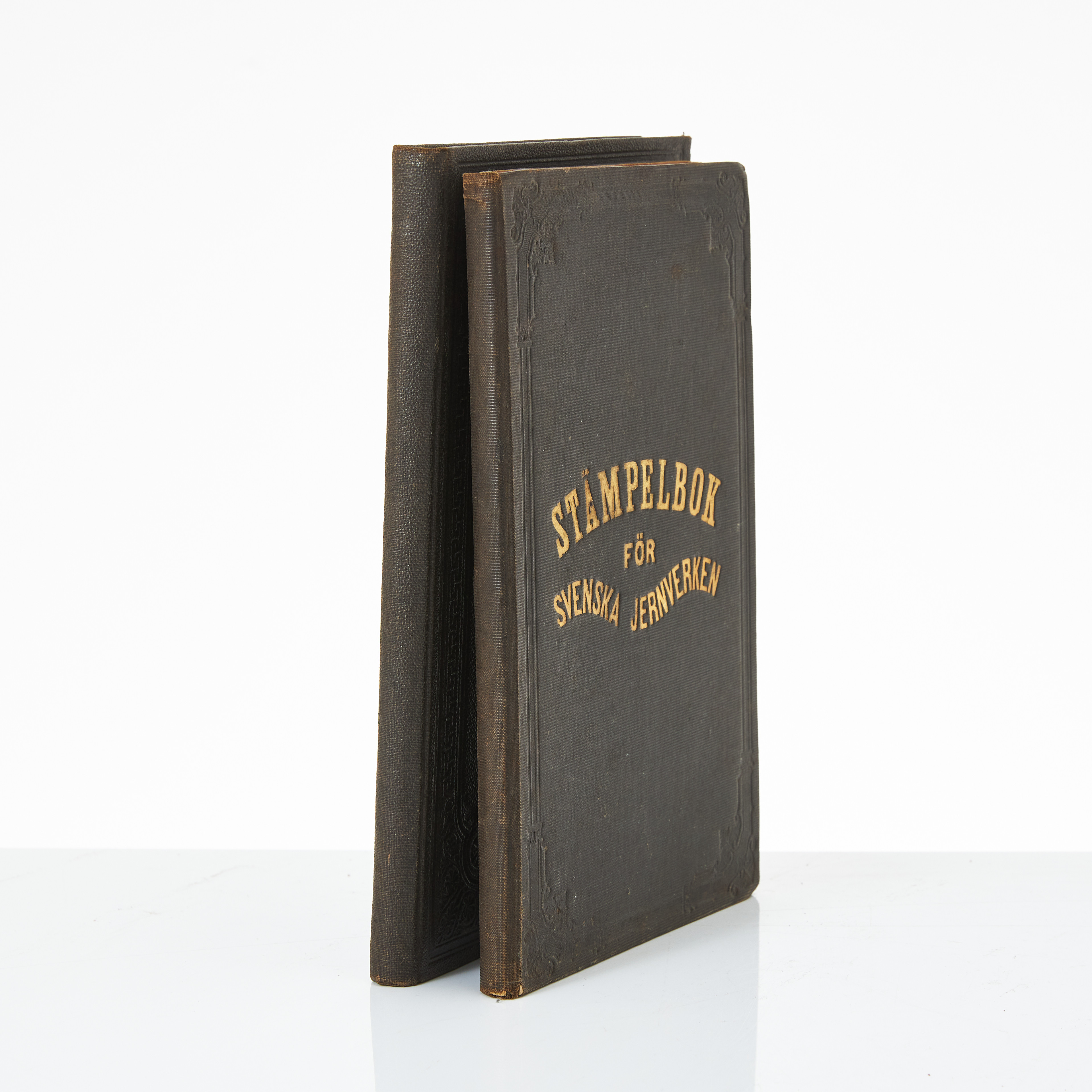 STÄMPELBÖCKER FÖR JÄRNVERK, 1864 / 1877, PROVENIENS CRONSTEDT, 2 volymer.