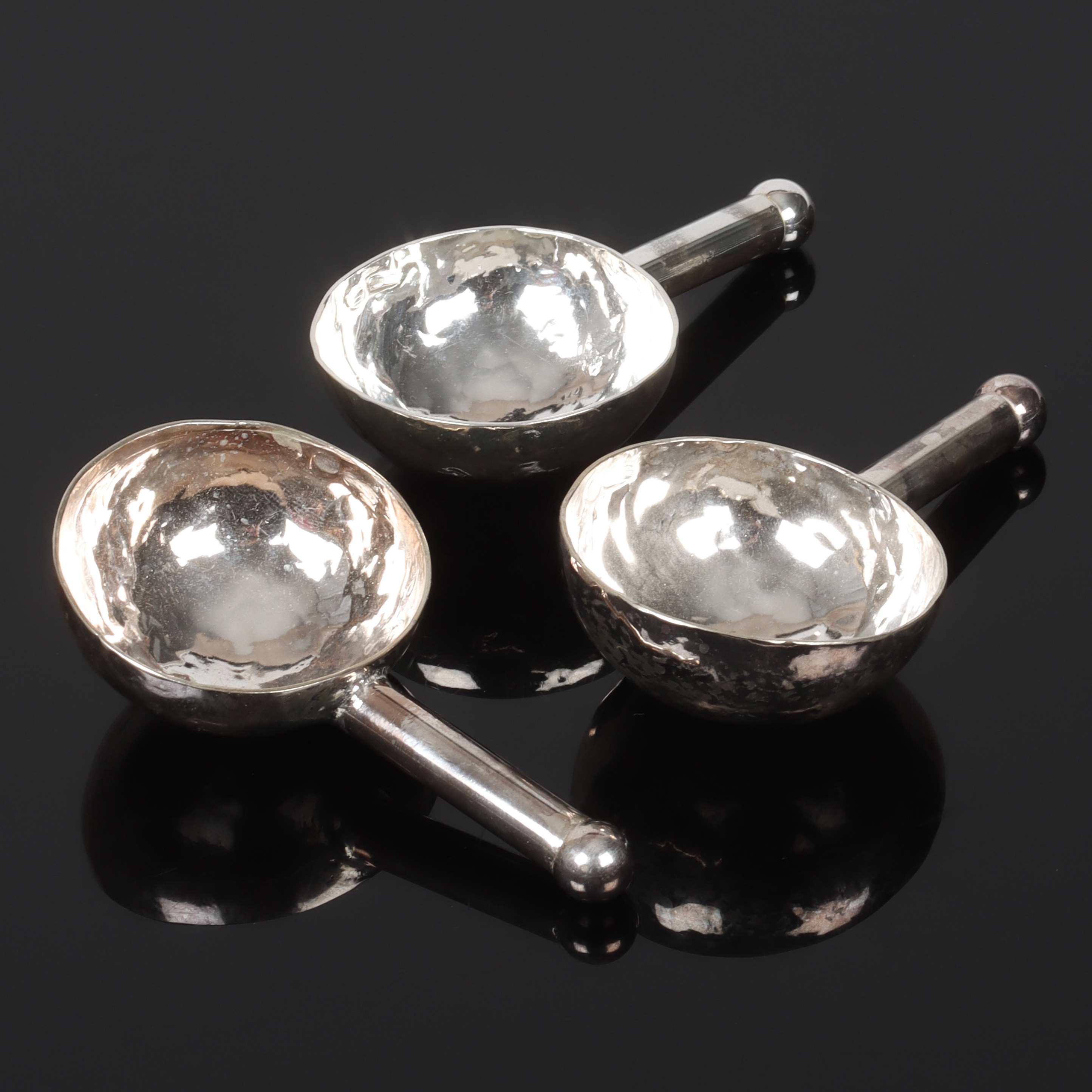 MINGELASKKOPPAR, 3 st. silver, Handels AB IPO Sundsvall. 1900-tal.