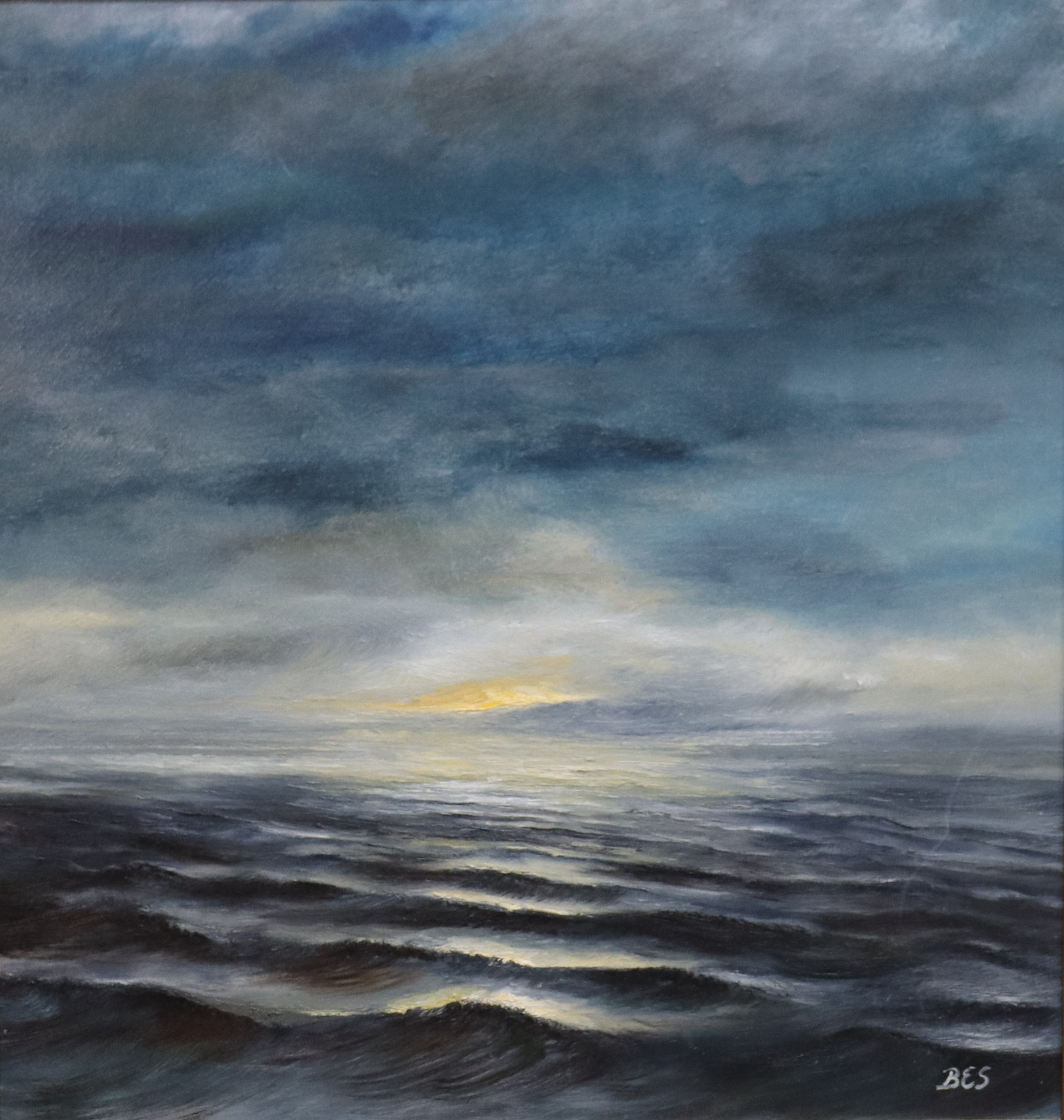 BRITT EK SVENSSON. olja på duk, havsmotiv.