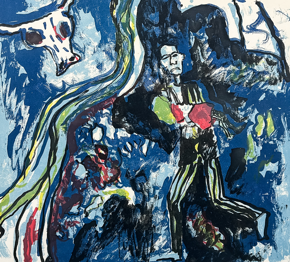 SVEN "X:ET" ERIXSON. FÄRGLITOGRAFI, "Flykten från Norge", signerad, numrerad.