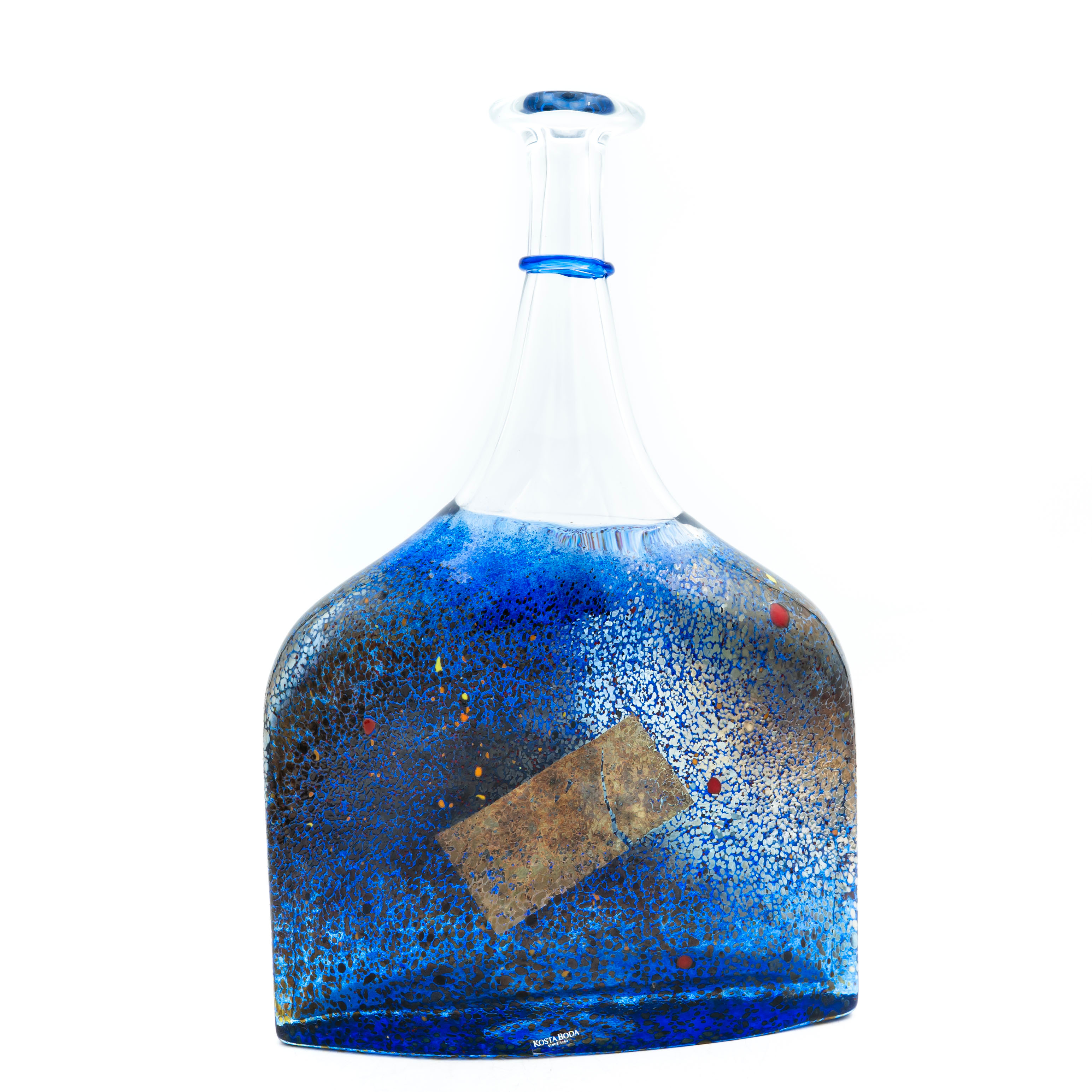 BERTIL VALLIEN. Flaska/Vas, "Satellit", Glas, Kosta Boda, Artist Collection, Signerad.