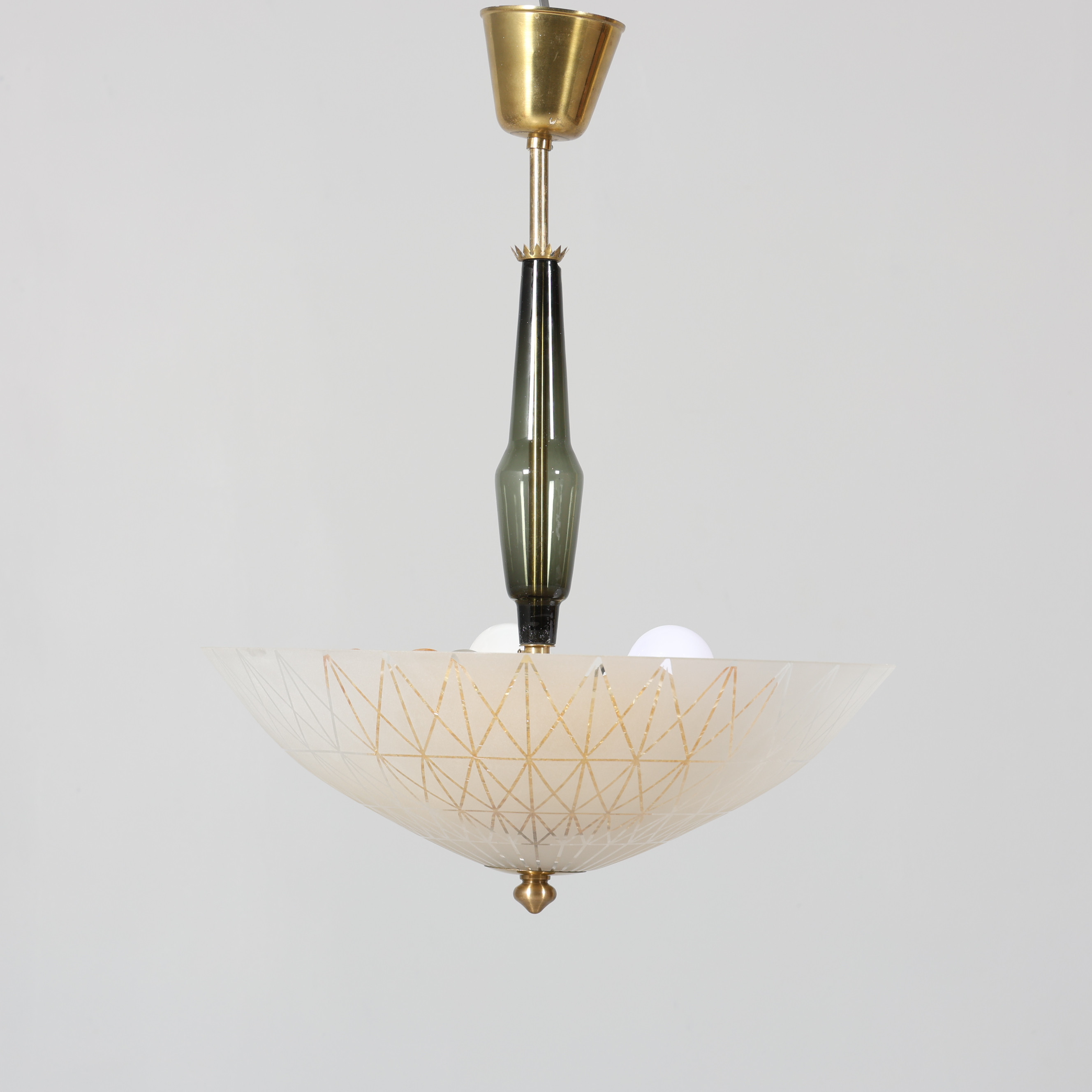 CARL FAGERLUND. TAKLAMPA, plafondmodell, metall samt glas, Orrefors.