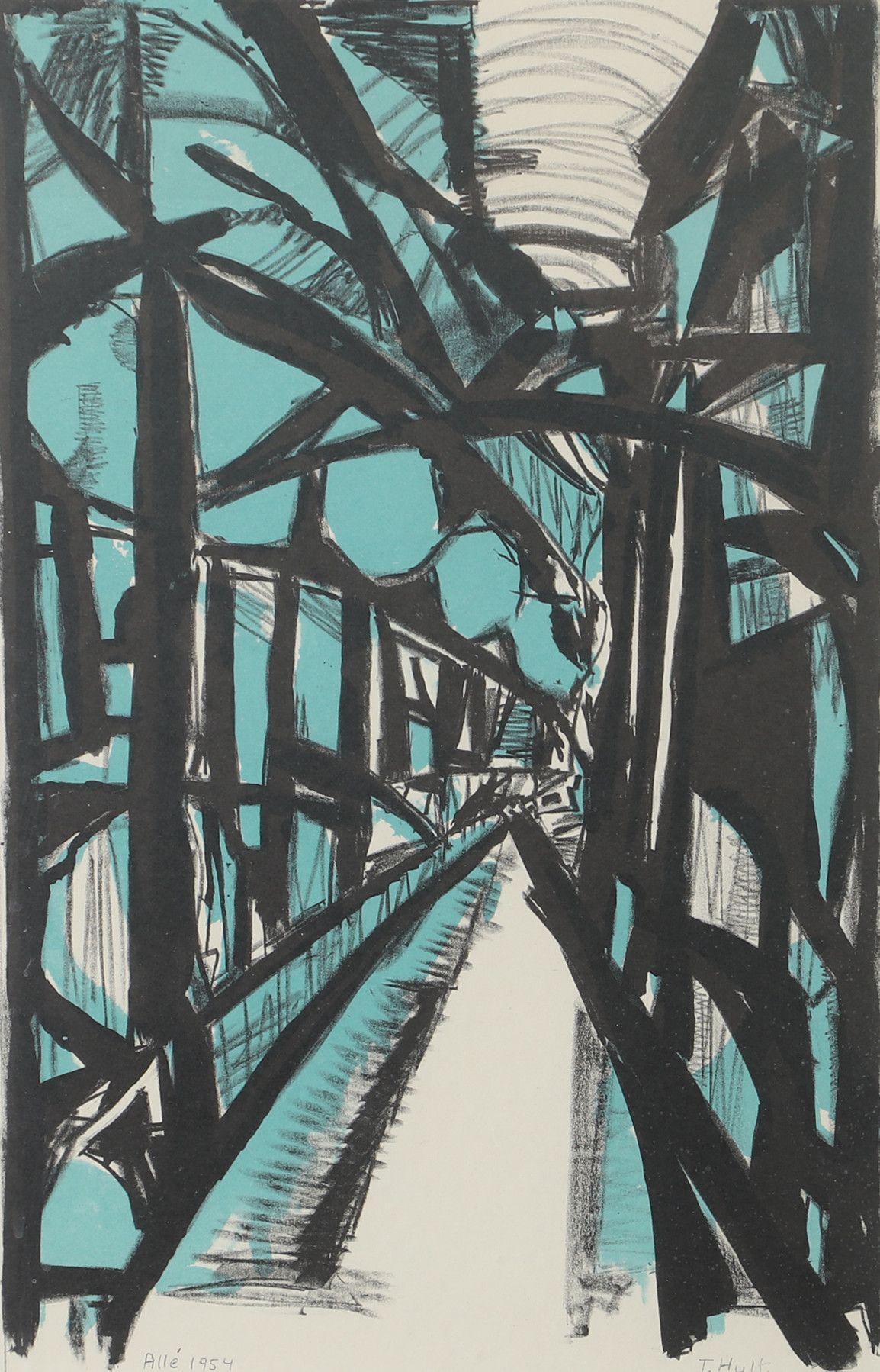 TORSTEN HULT. "Allé", grafiskt blad, signerad T. Hult.