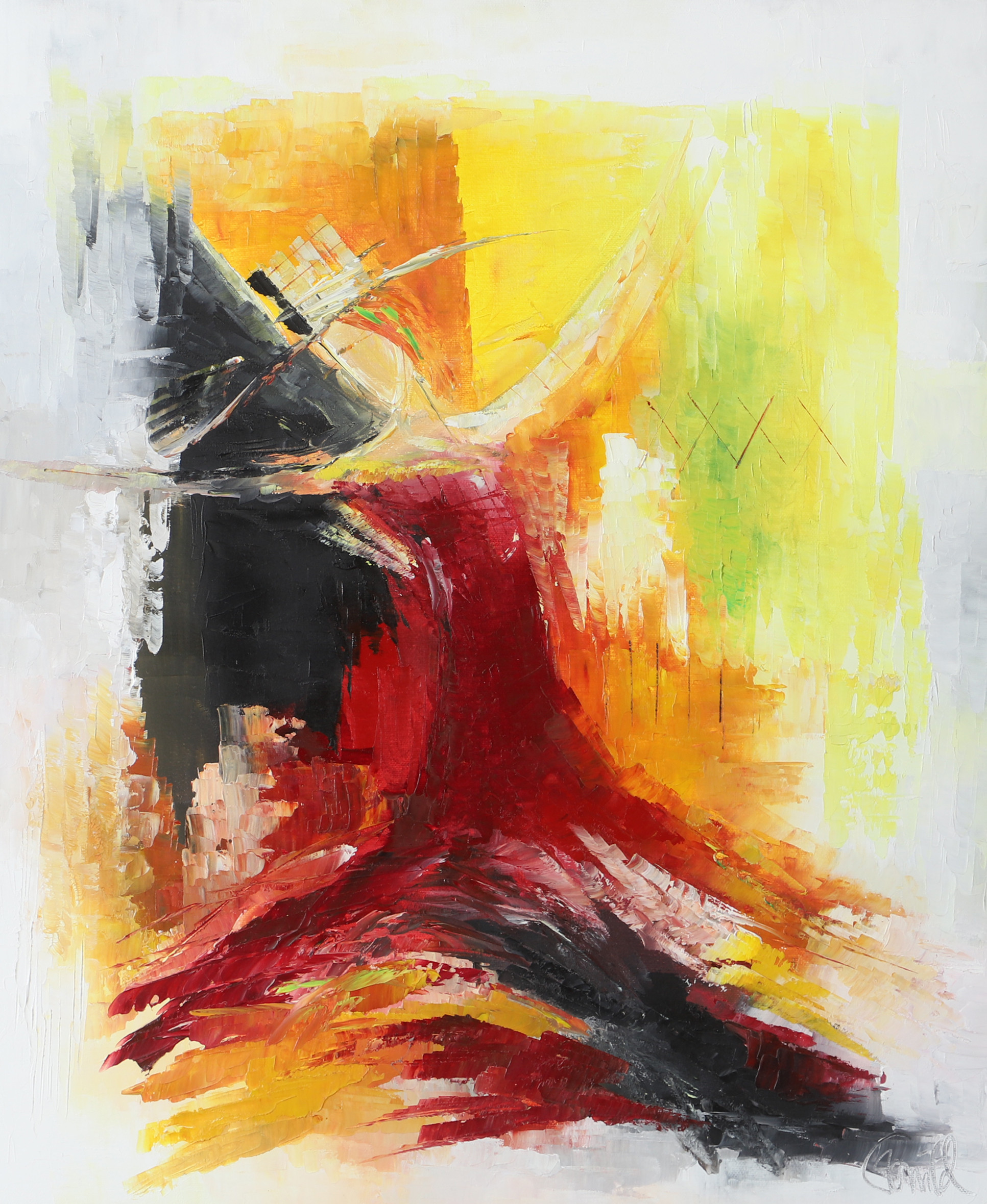 ANNETTE TORRILD. Komposition, olja på duk, signerad Torrild.