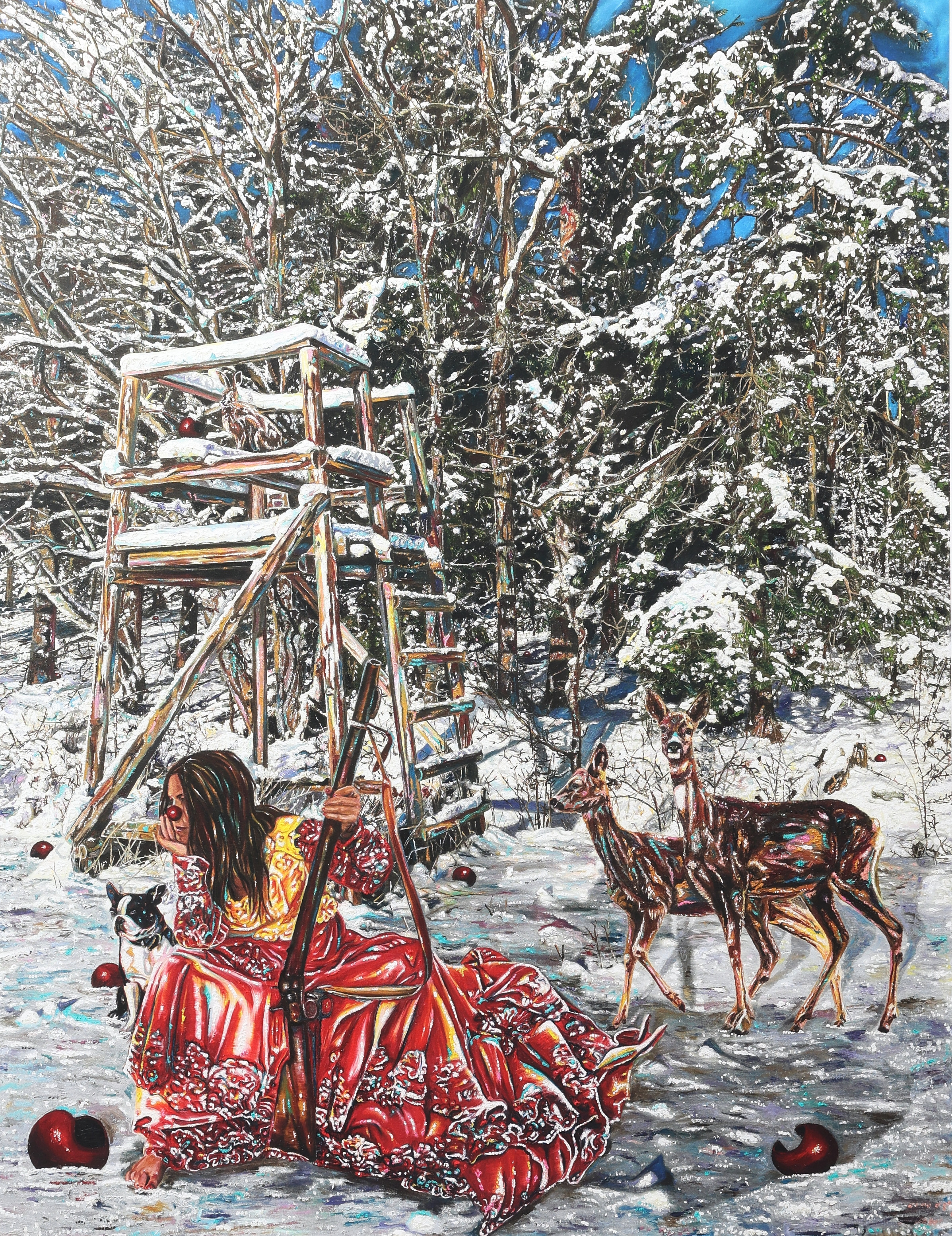 CAROLINE AF UGGLAS. Färglitografi, "Jaktlycka", signerad, numrerad 101/250.