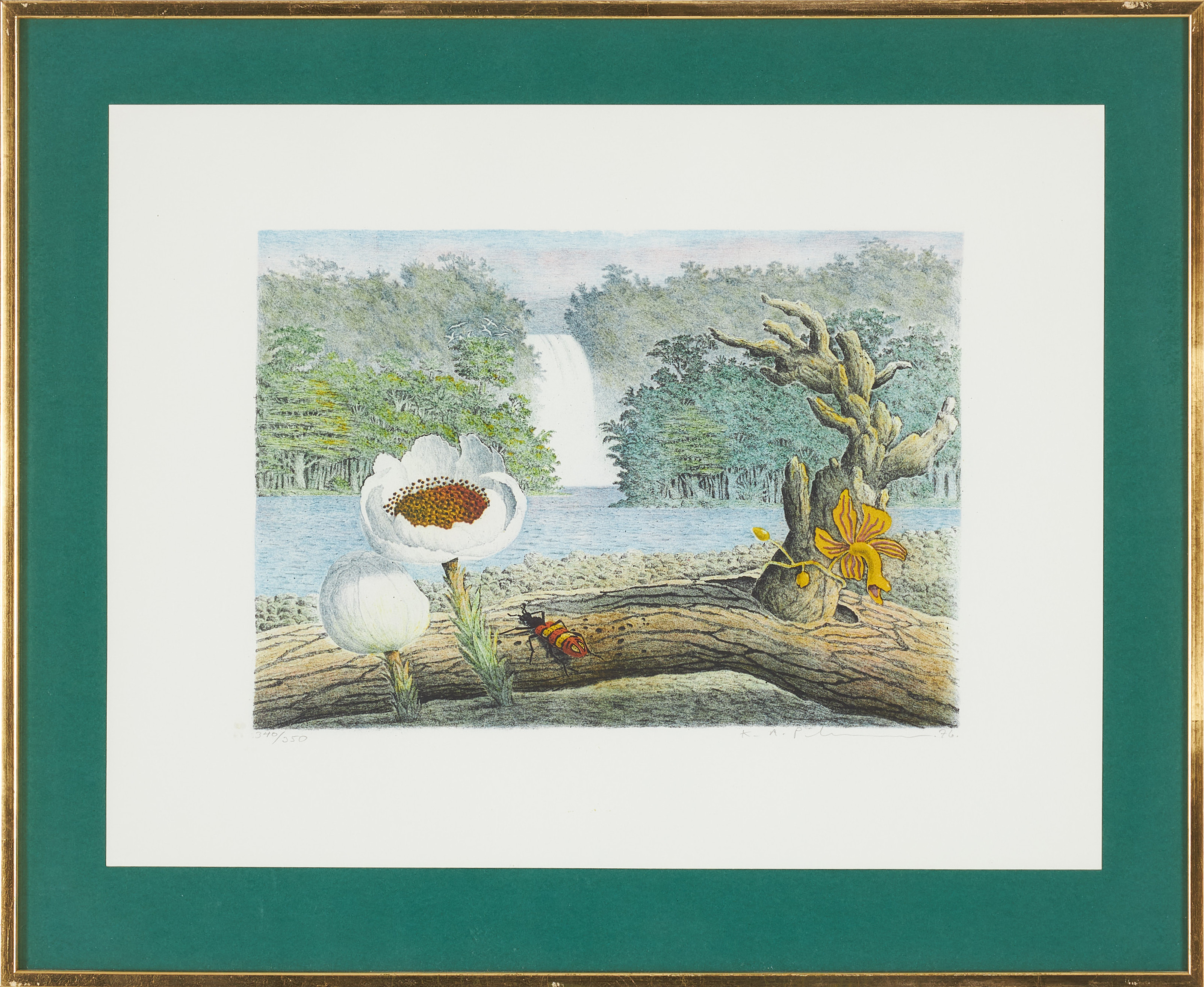 KARL-AXEL PEHRSSON. Komposition med flora, färglitografi, numrerad 340/350, signerad, daterad -76.