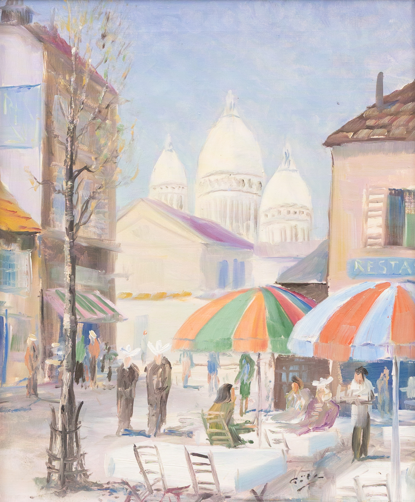 GÖTE REX,  (1902-1960). Motiv från Sacré-Cœur, Paris, olja på duk, signerad.