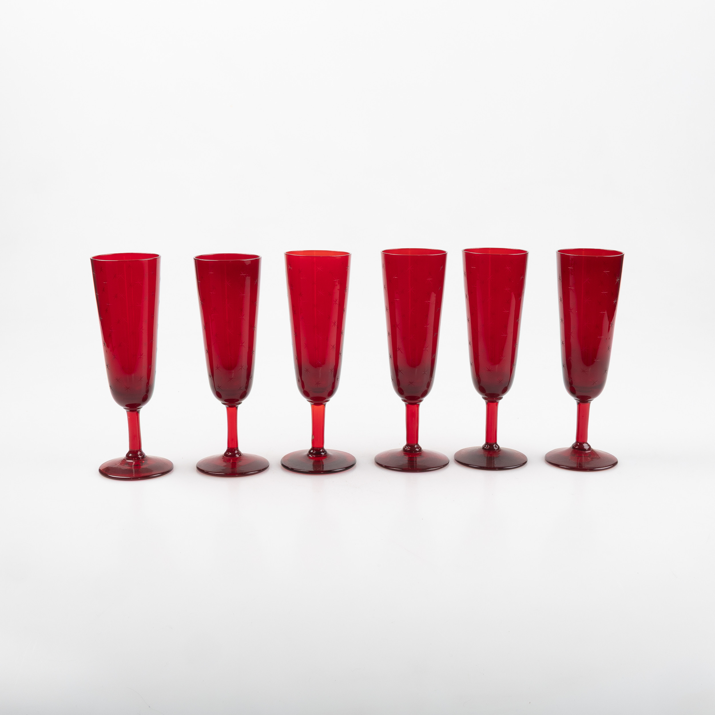MONICA BRATT. Champangeglas, 6 stycken, modell ''B6'', Reijmyre.