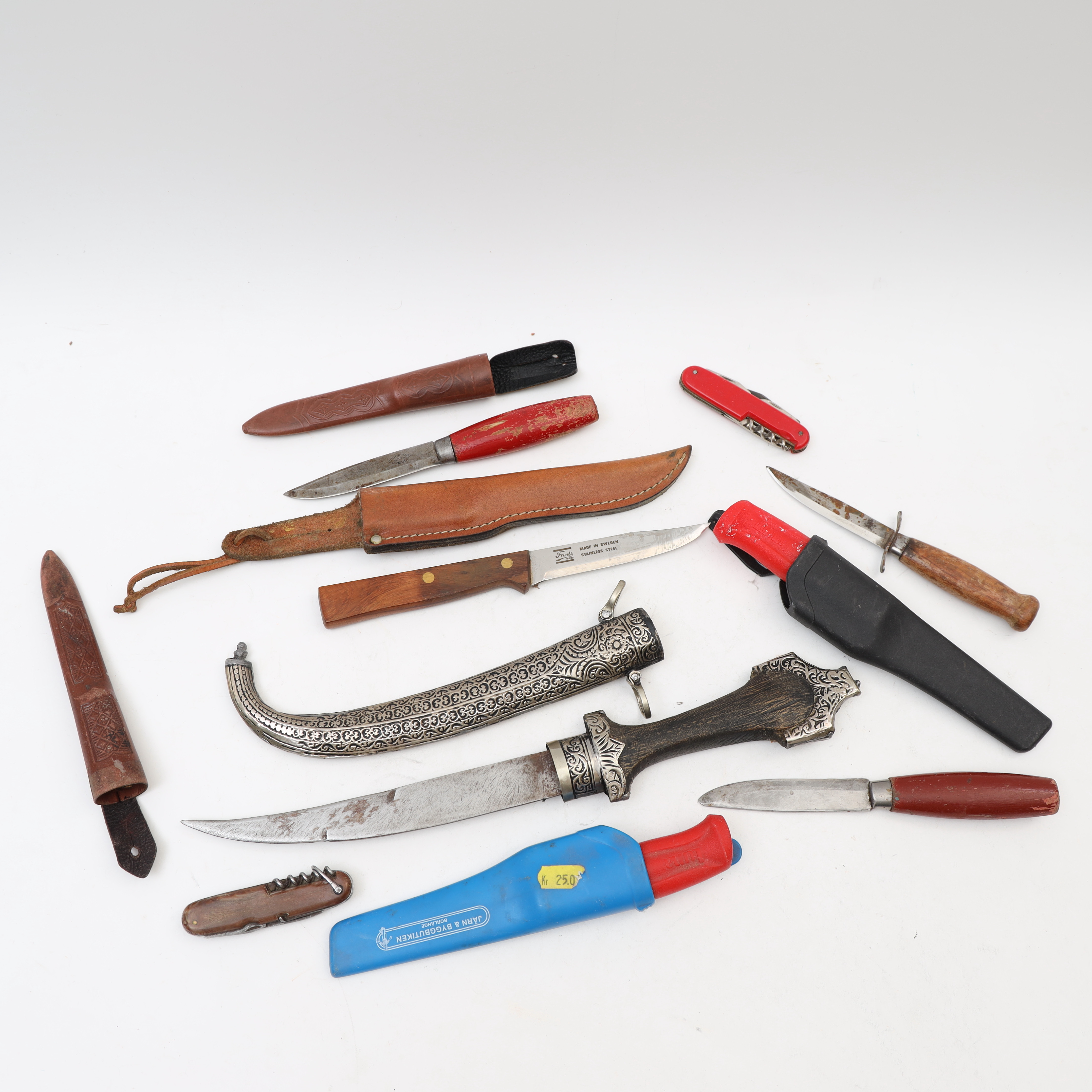 KNIVAR 9st, fickknivar, indisk dolk, Frost.