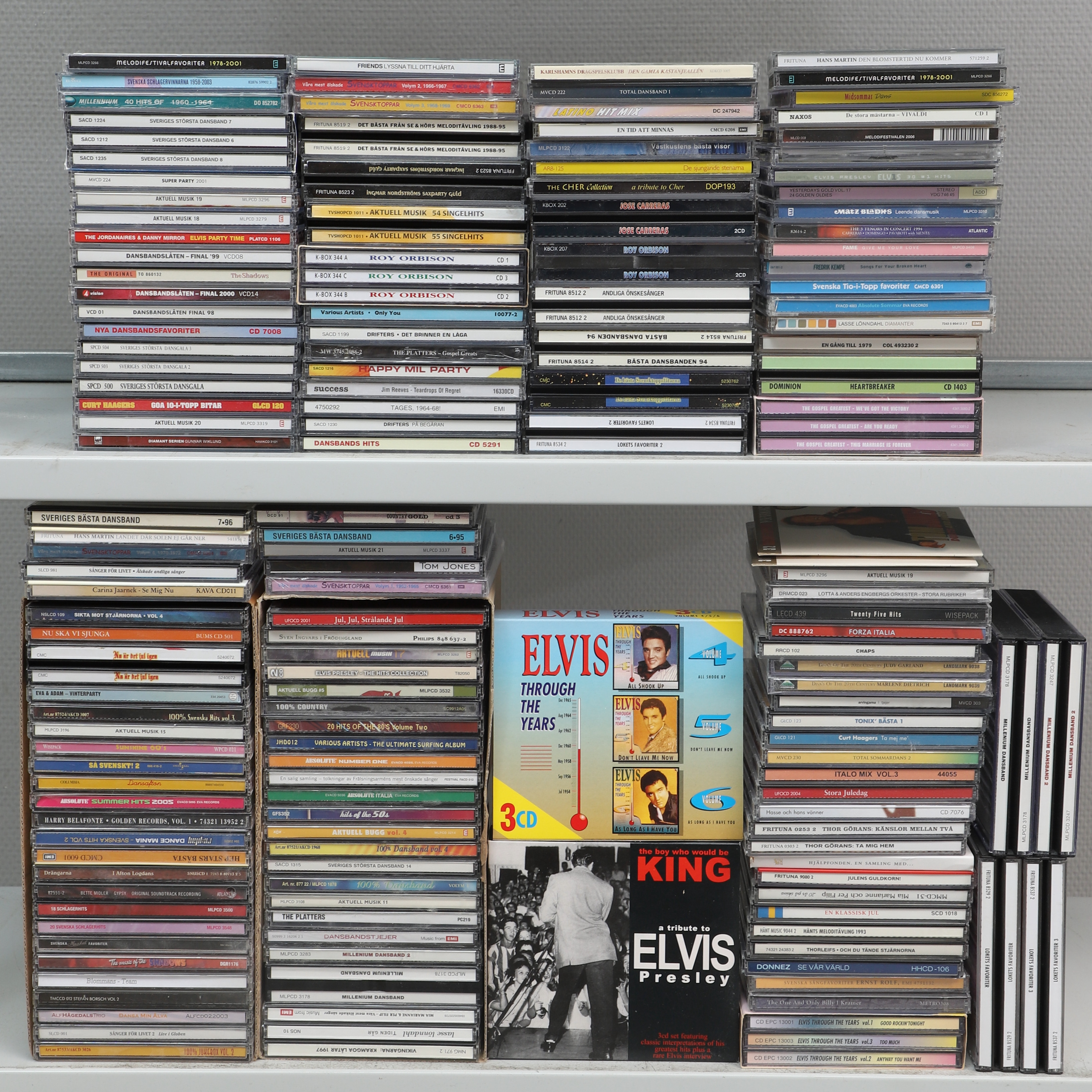 CD-SKIVOR/BOXAR, 158 st. blandade artister, mestadels dansband.