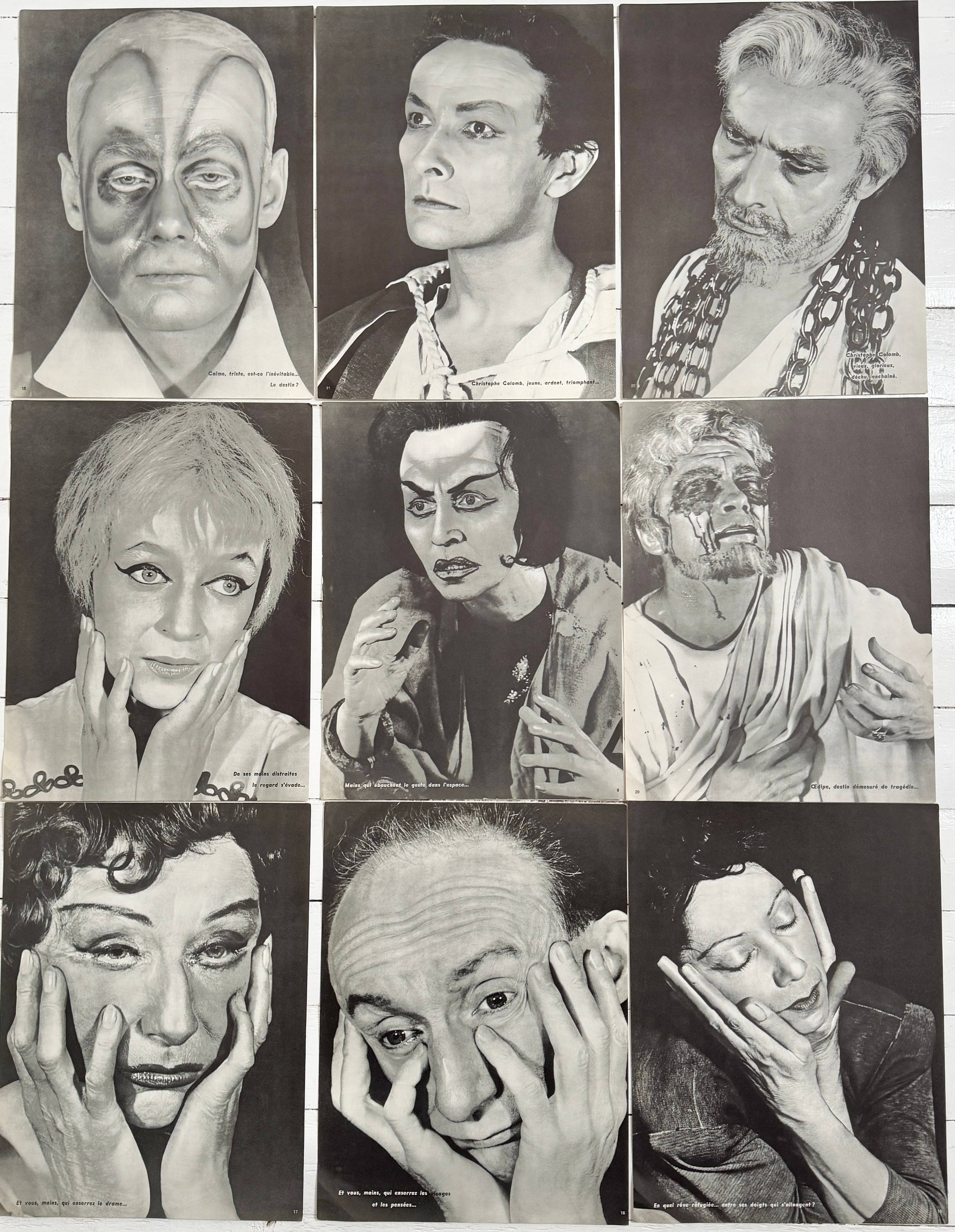 Tryck. Frankrike. 9st Teater-relaterat.