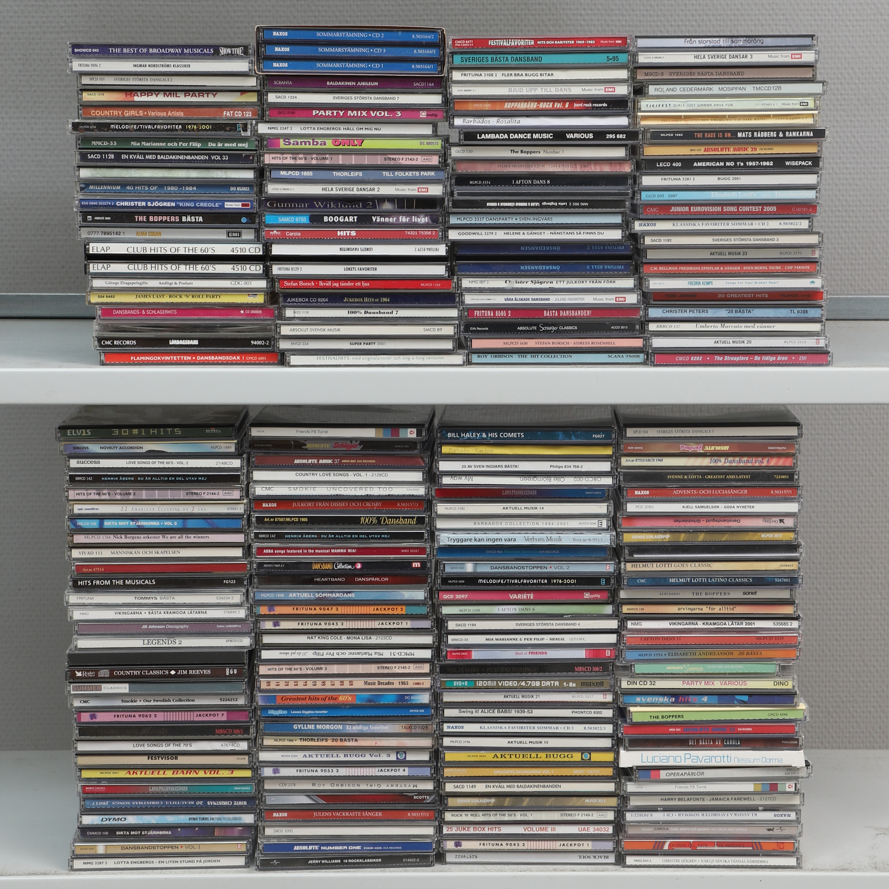 CD-SKIVOR/BOXAR, 205 st. blandade artister, mestadels dansband.