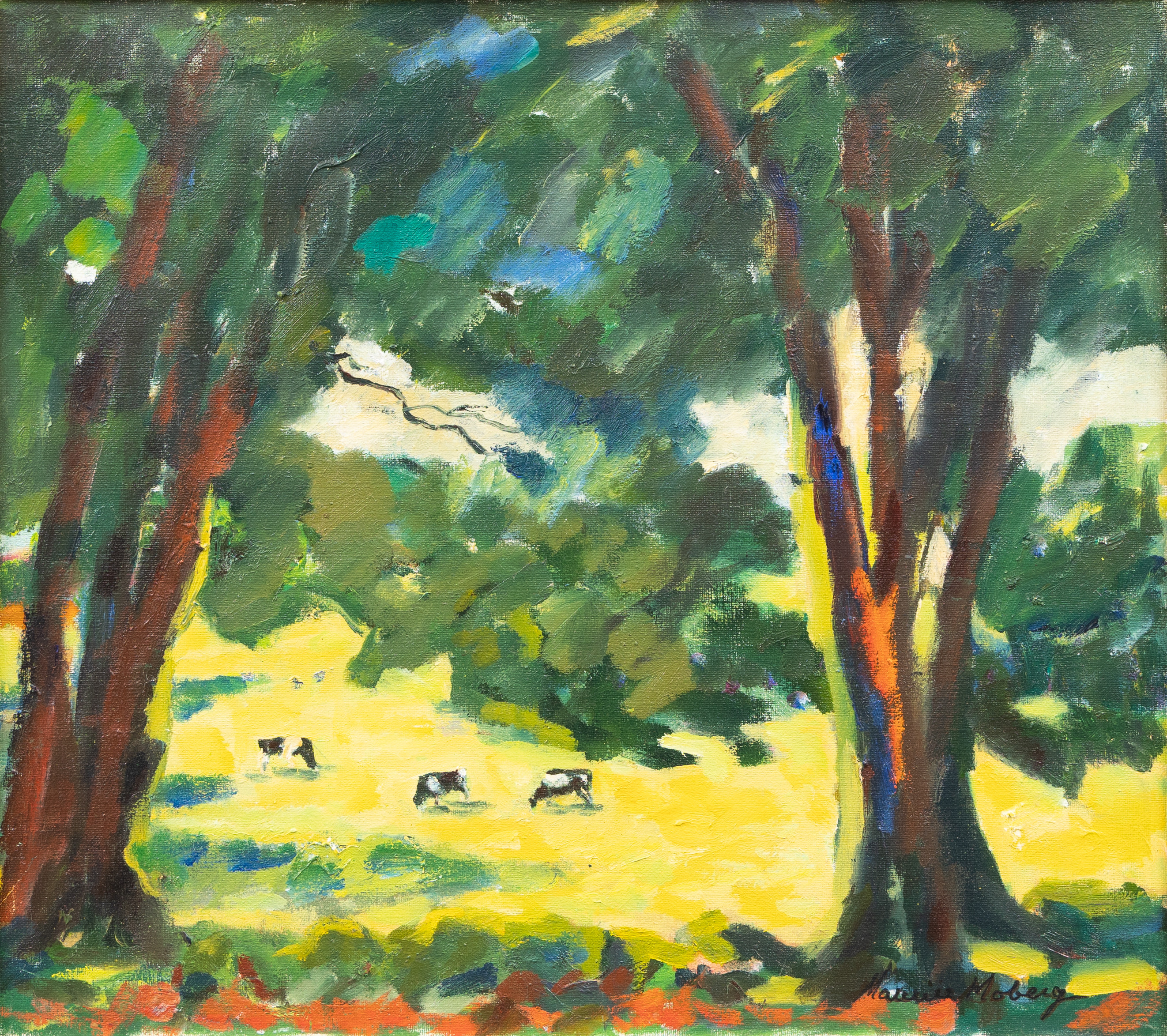 MAURICE MOBERG (1923-2014). "Gläntan, Båstad", olja på duk, signerad.