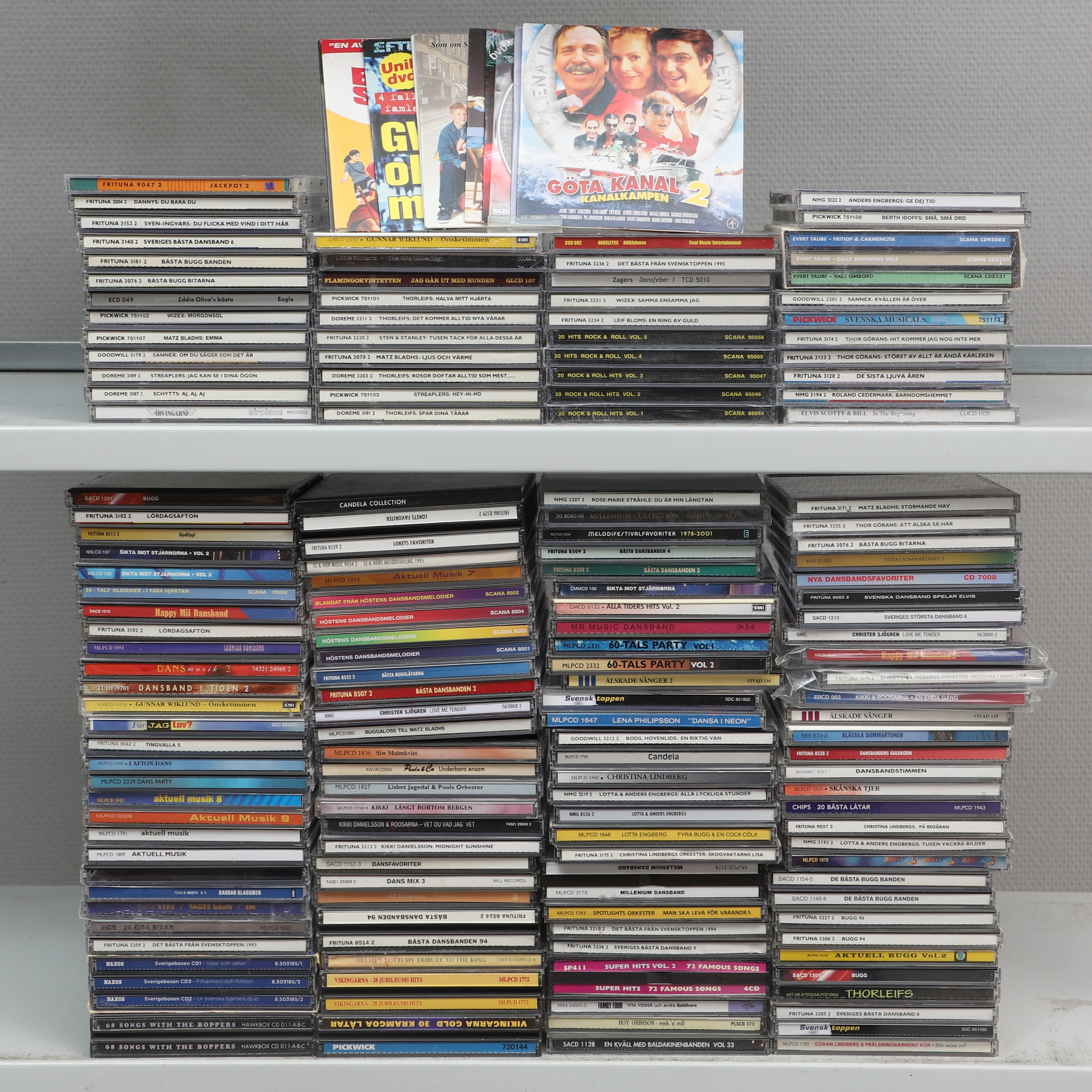 CD-SKIVOR/BOXAR, 154 st. blandade artister, mestadels dansband.