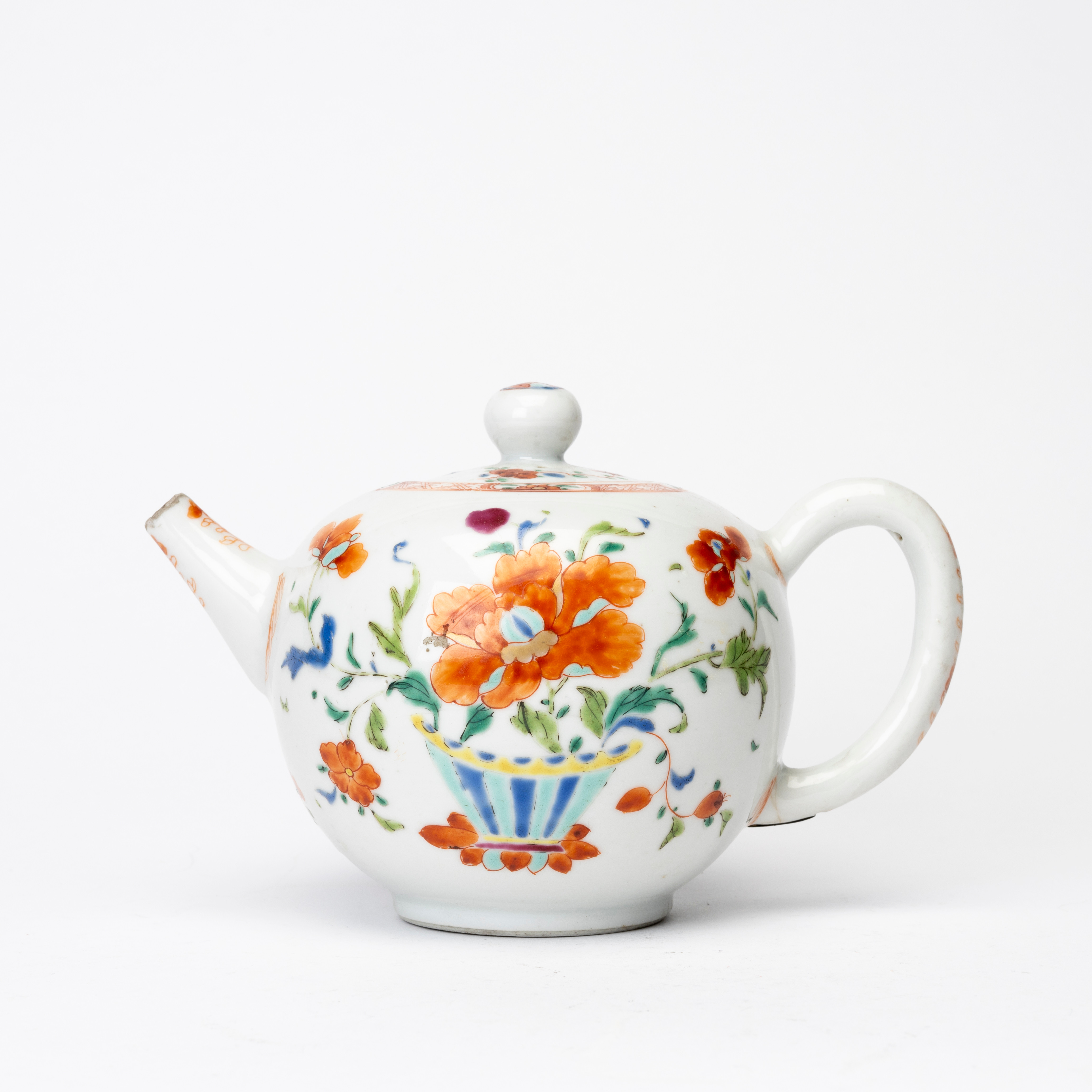 TEKANNA, porslin, Qingdynastin, 1700-tal.