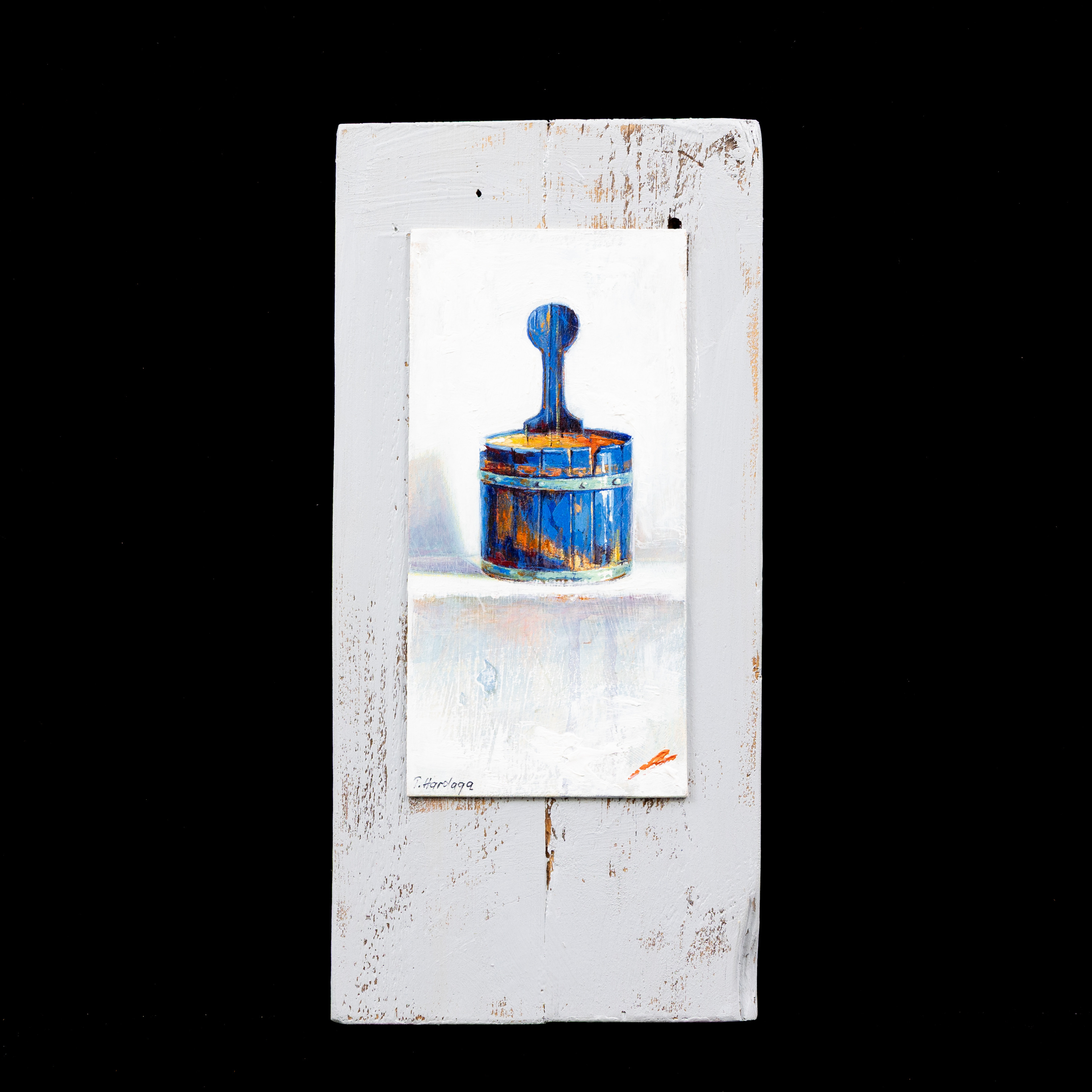 TARIK HARDAGA (BOSNIEN/SVERIGE, FÖDD 1960). Laggkärl, olja på pannå, signerad.