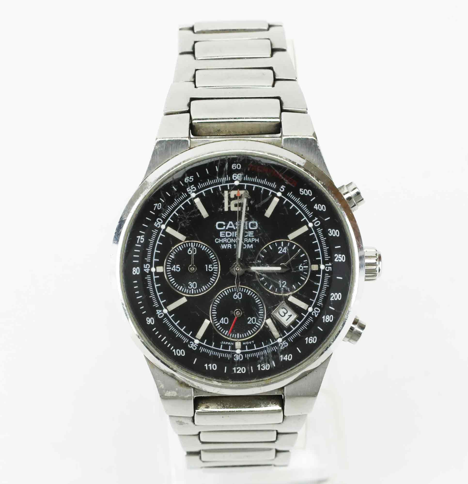 ARMBANDSUR CASIO EDIFICE, EF-500, chonograph, rostfritt stål.