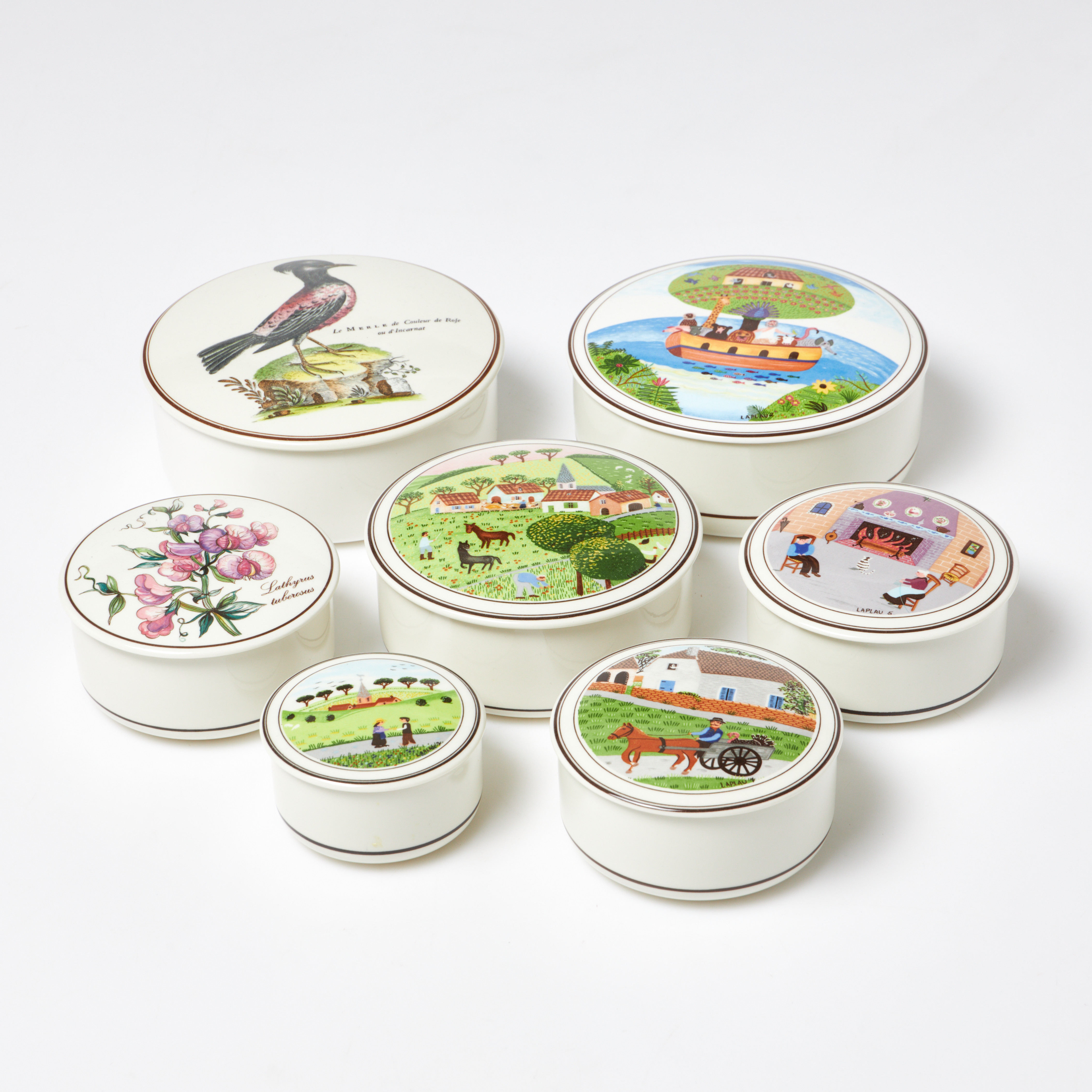 BURKAR MED LOCK. 7 st, Villeroy & Boch, Design Naif, porslin.