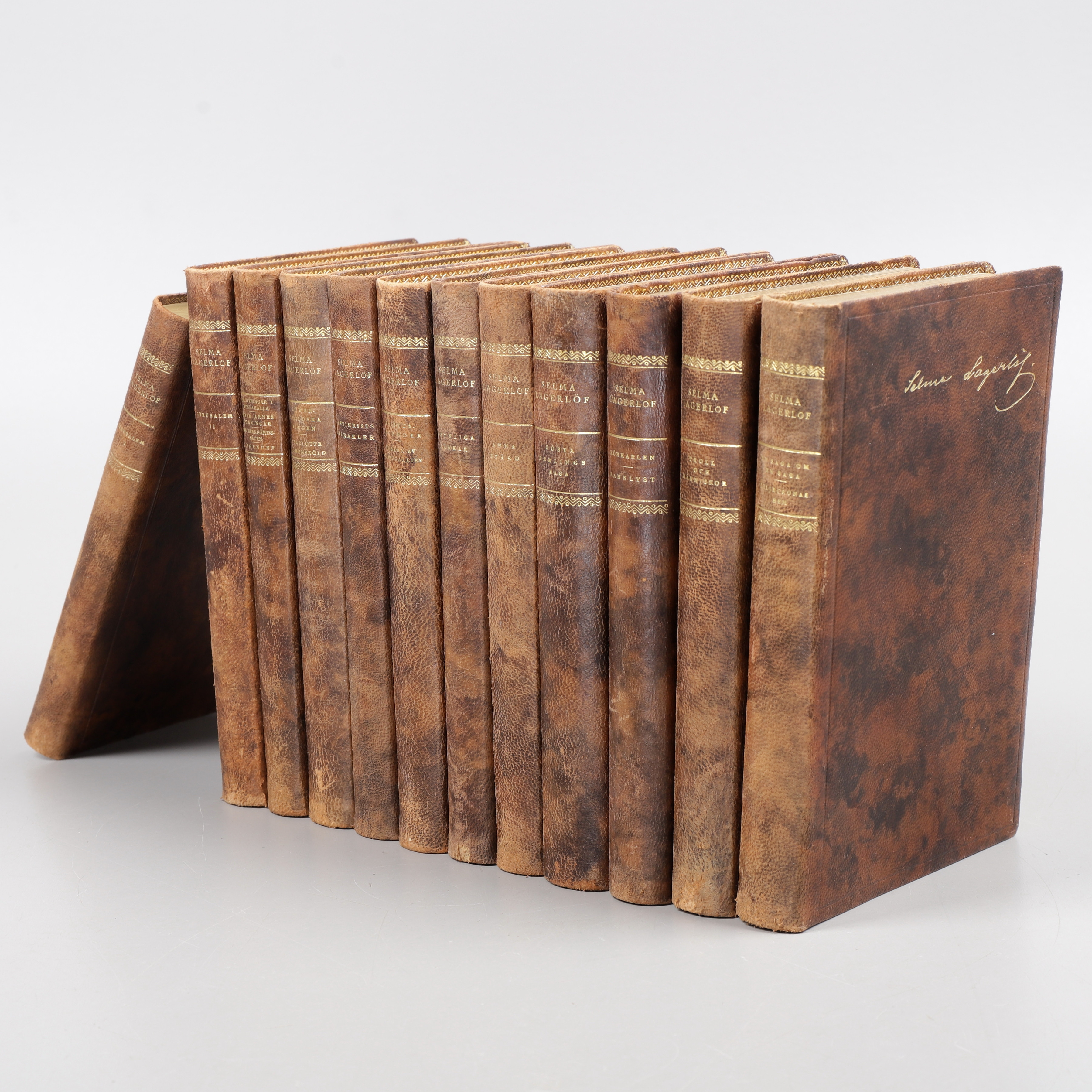 SELMA LAGERLÖF. 12 st skinnband, 1940-tal.