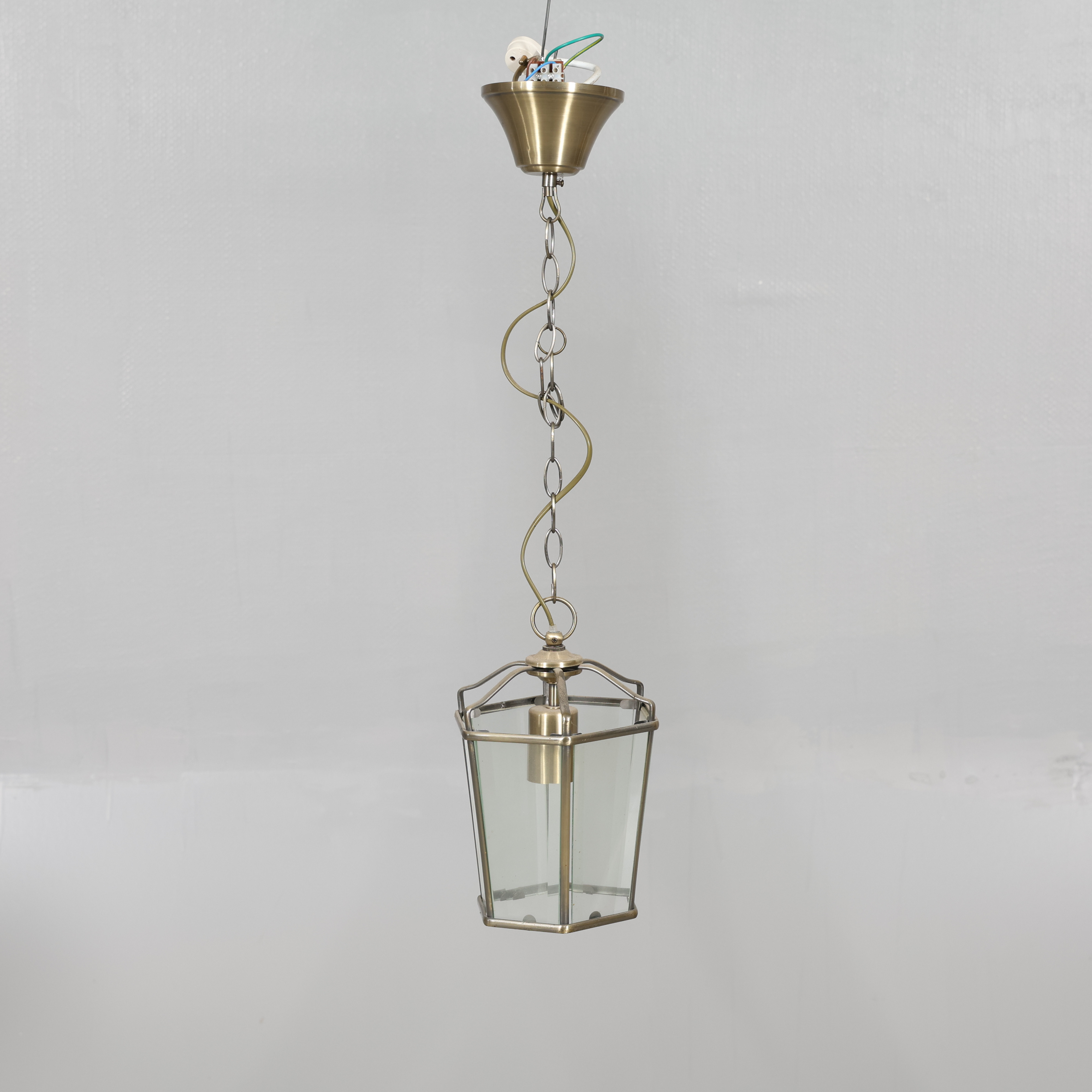 TAKLAMPA, glas/metall.