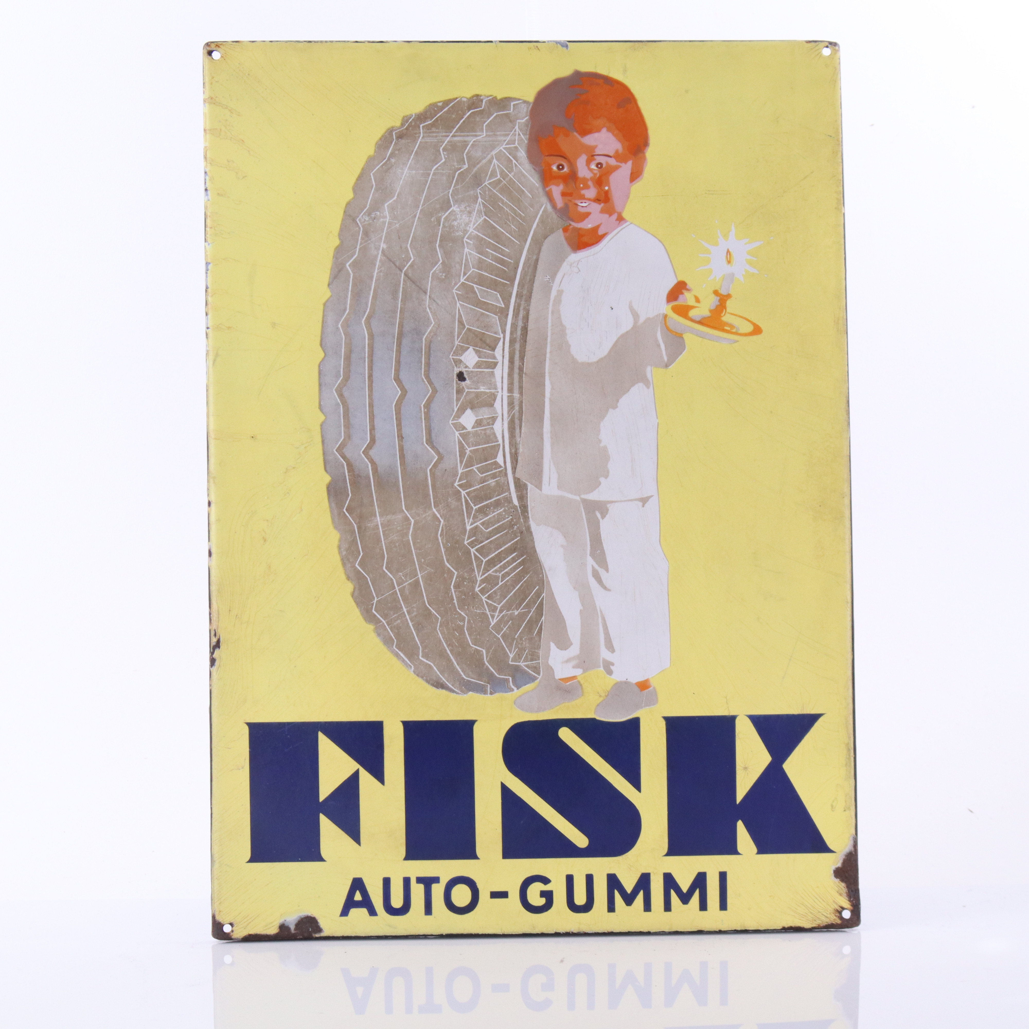 FISK, emaljskylt, ca 1930-tal.