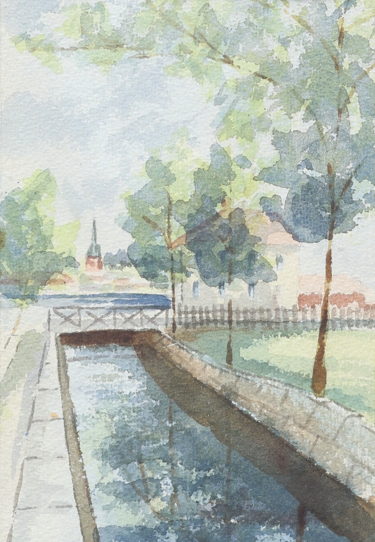 KALLE FOGELBERG. Akvareller 4 st, Jönköpingsmotiv, signerade.