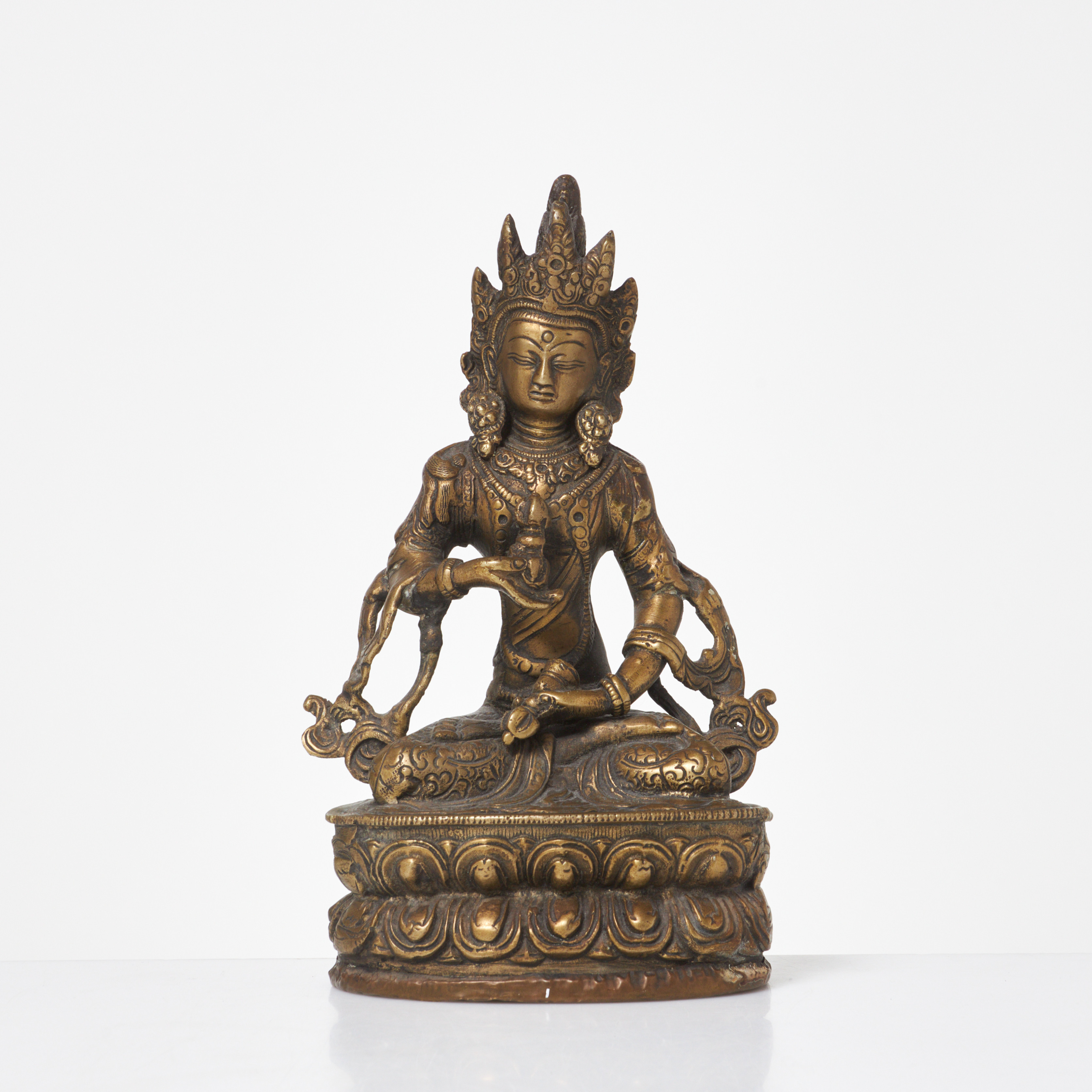 SKULPTUR, Varja-Attva Buddha med Dorje, brons, Tibet, 1900-talets första hälft.