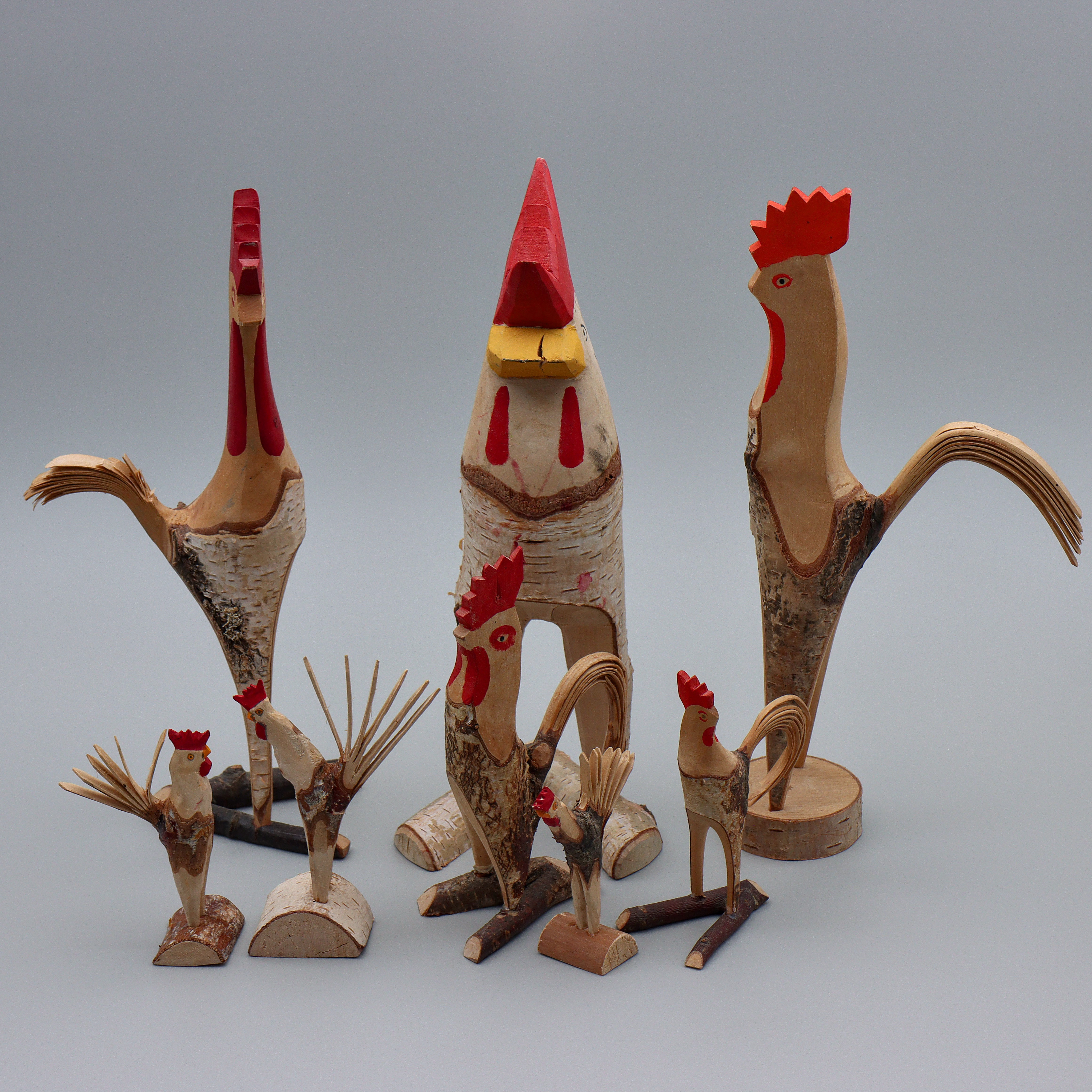 SAMLING TORSÅSTUPPAR (UPP TILL 35cm) 8 STYCKEN, BJÖRK, 1900-TAL.