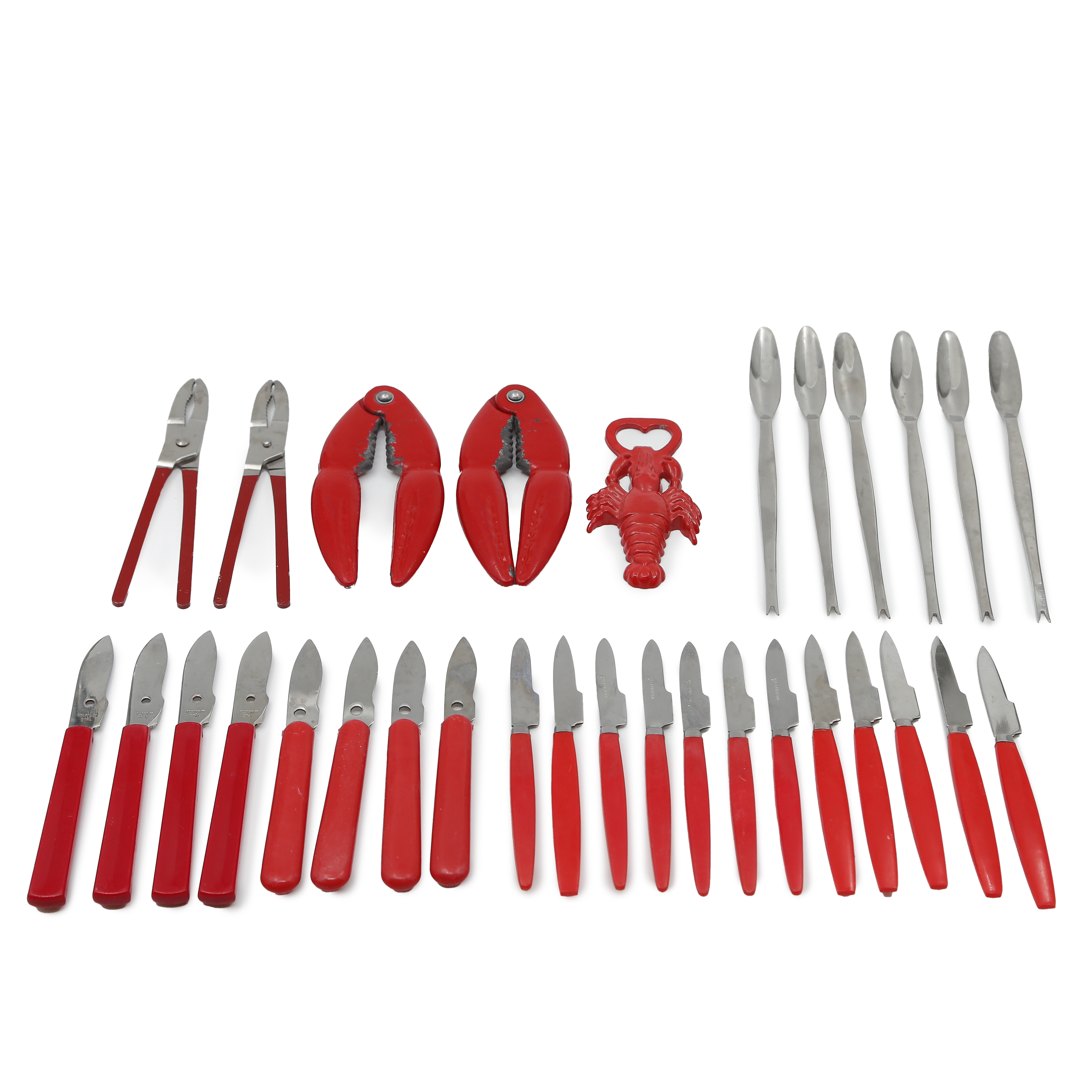 GENSE SKALDJURSGAFFLAR, SAMT KRÄFTKNIVAR M.M, 31 DELAR.