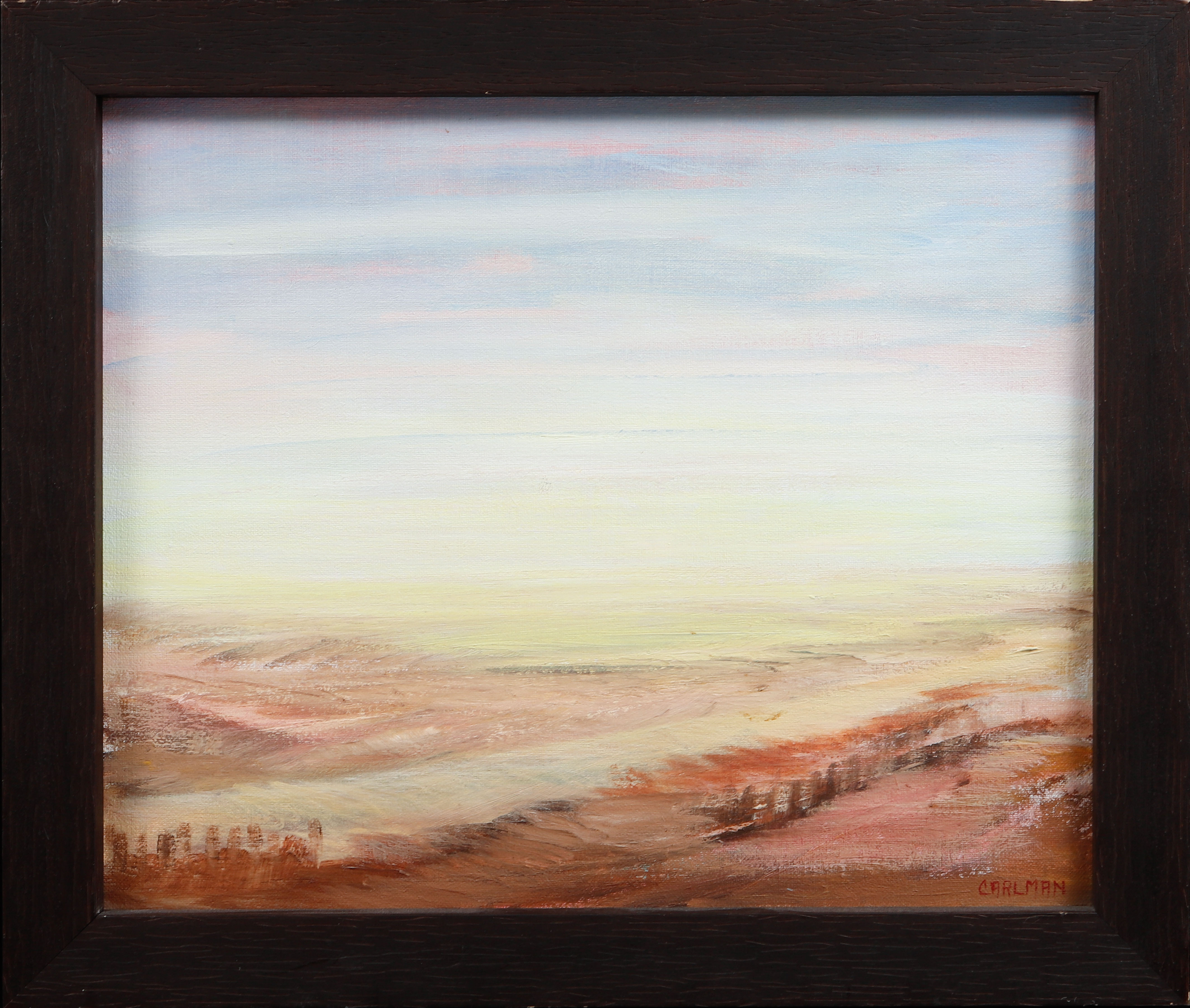 OLOPH CARLMAN. Morgonljus, olja på duk, signerad, a tergo daterad -76.