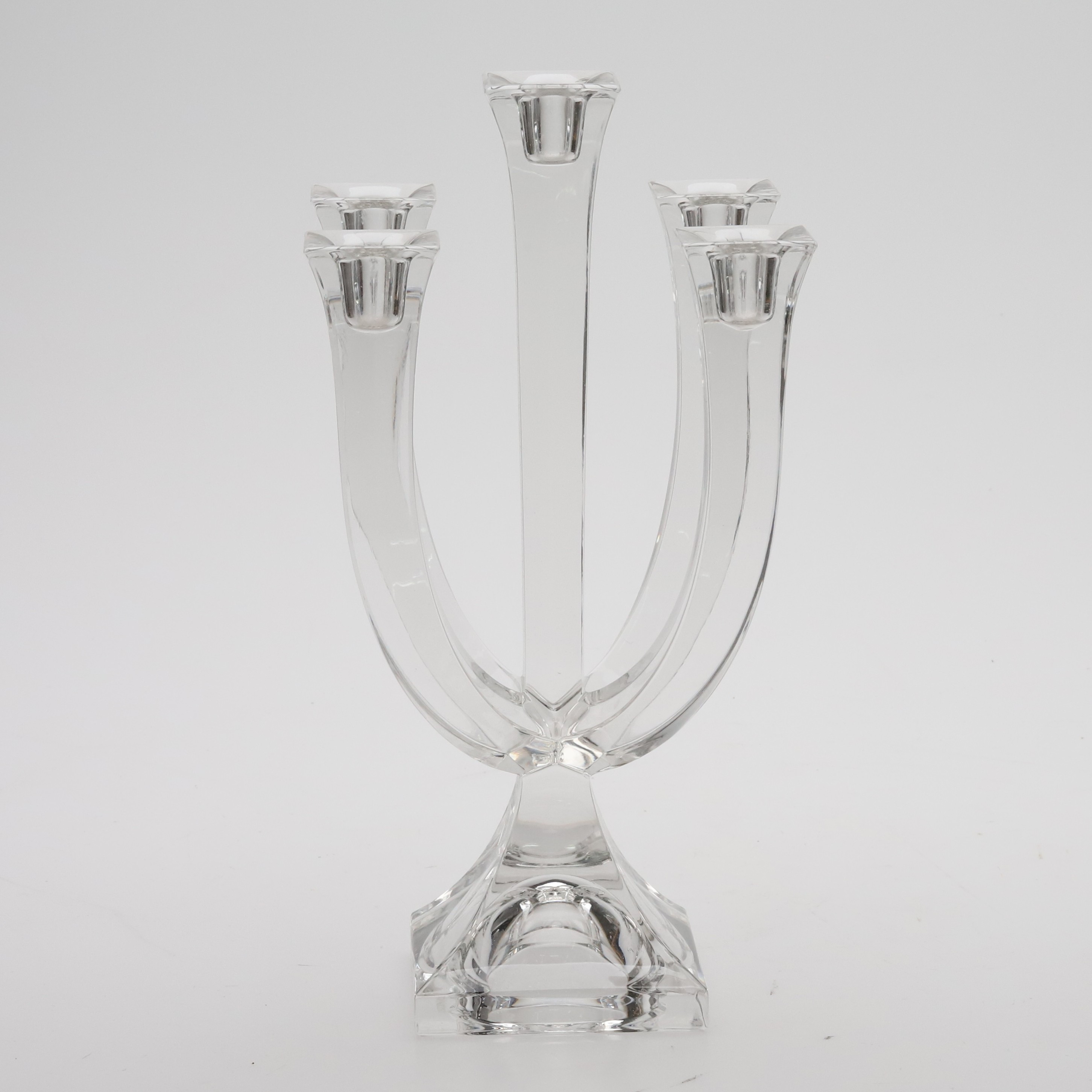 KANDELABER. 5-armad, kristall, Nachtmann, 1900-talets senare del.