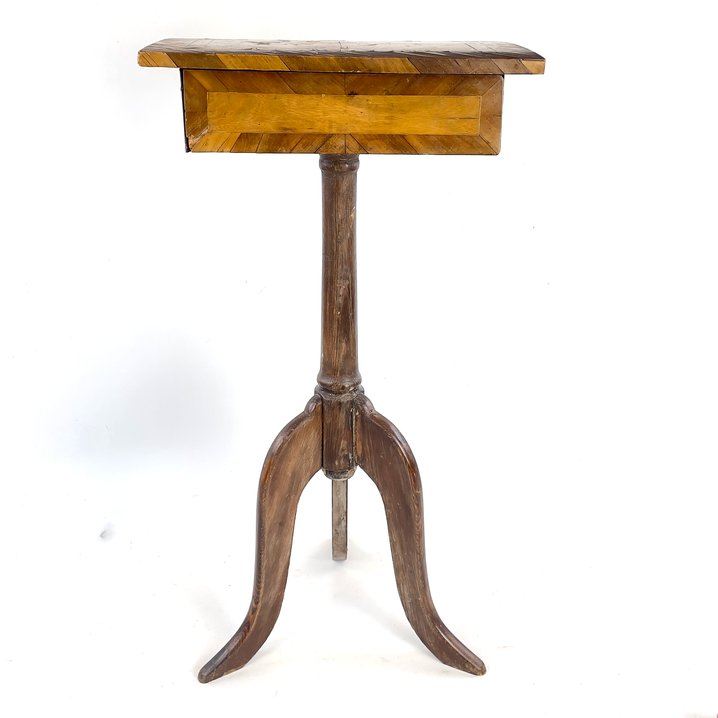 SYBORD, på pelarfot. Trä med intarsia, 1800/1900-tal.