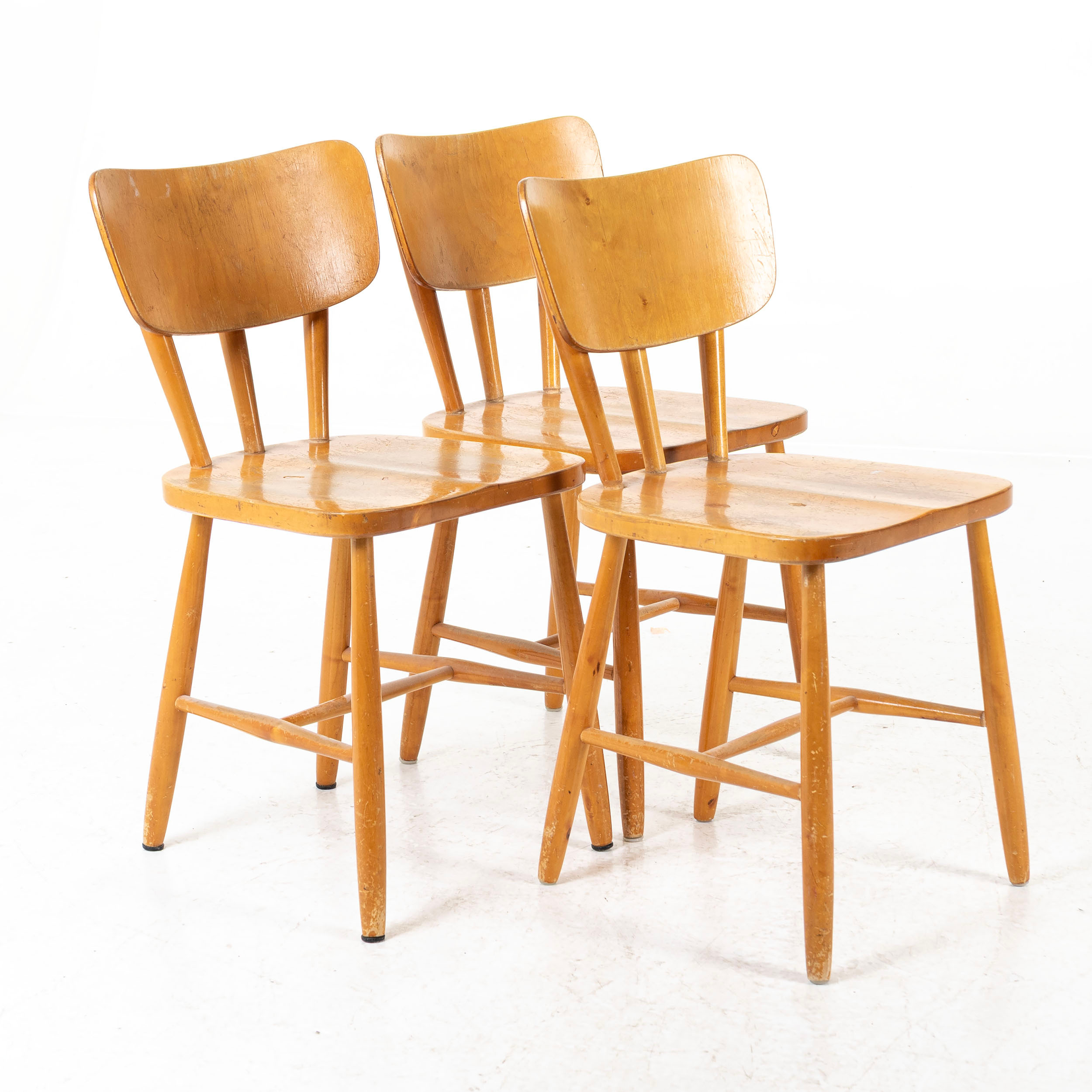 PINNSTOLAR, 3st björk, 1940/50-tal.