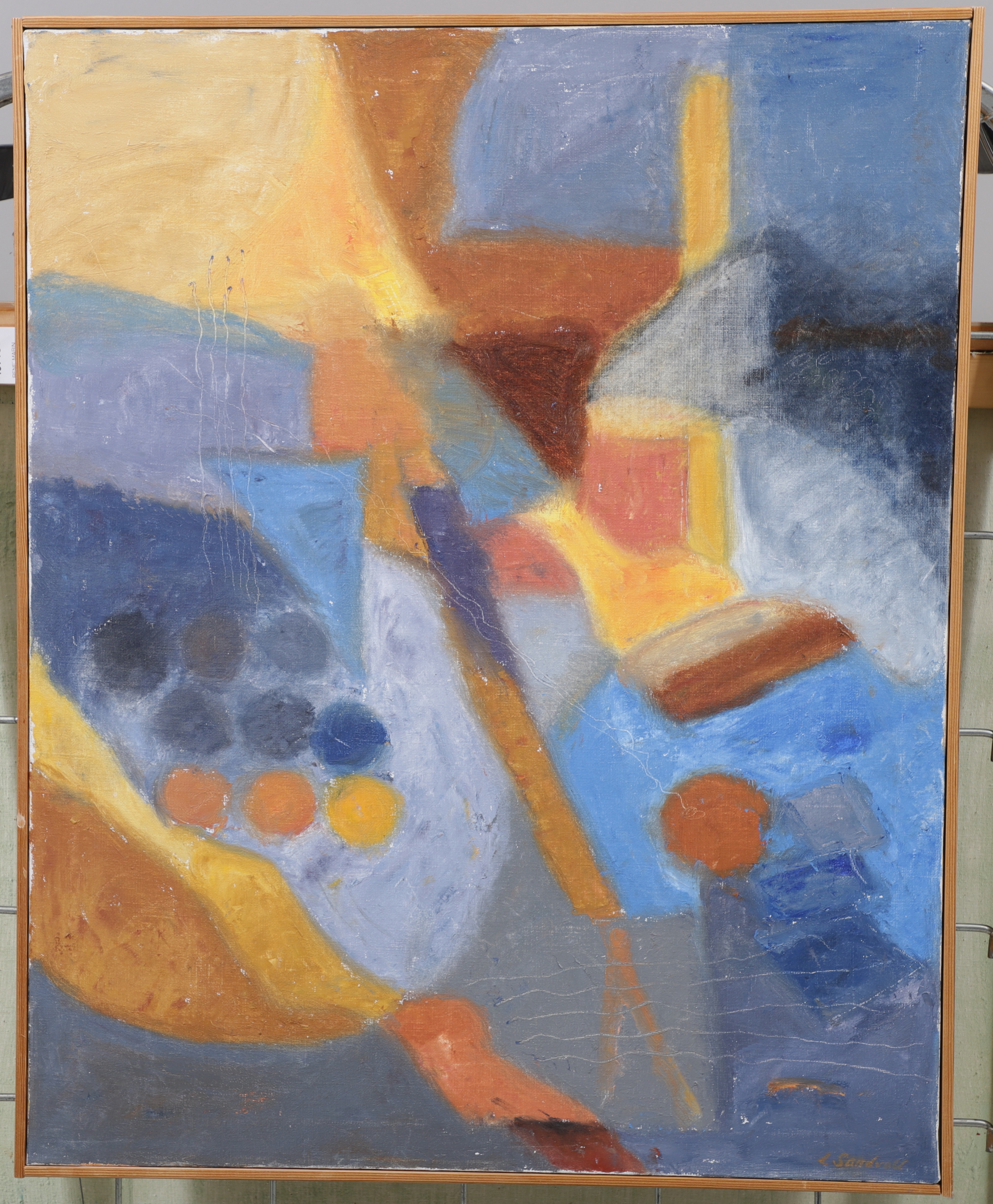 LISBETH SANDVALL. "Öppningen", olja på duk, signerad och daterad a tergo 1993.