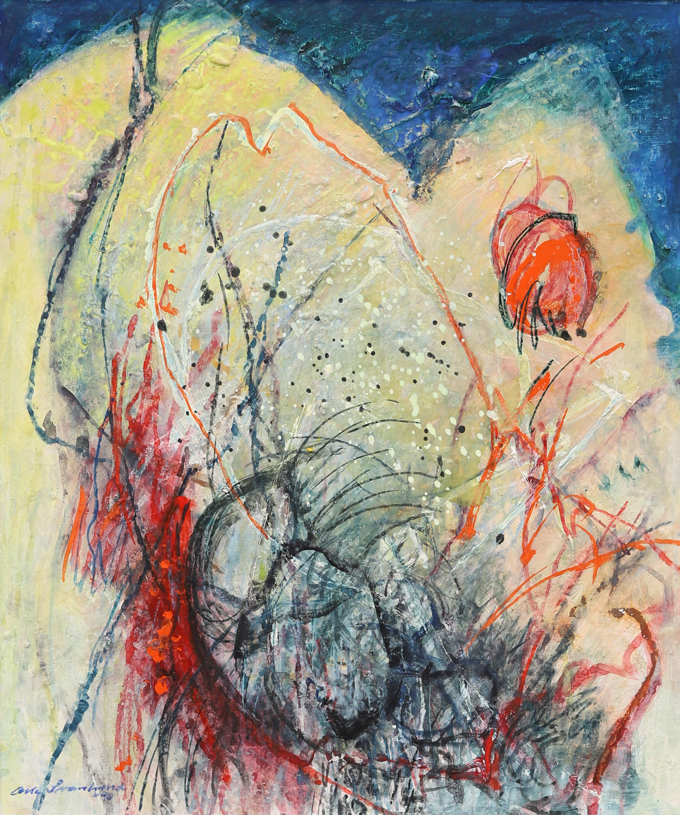 OLLE SVANLUND. "Ny morgonrodnad", olja på duk, signerad och daterad -70.