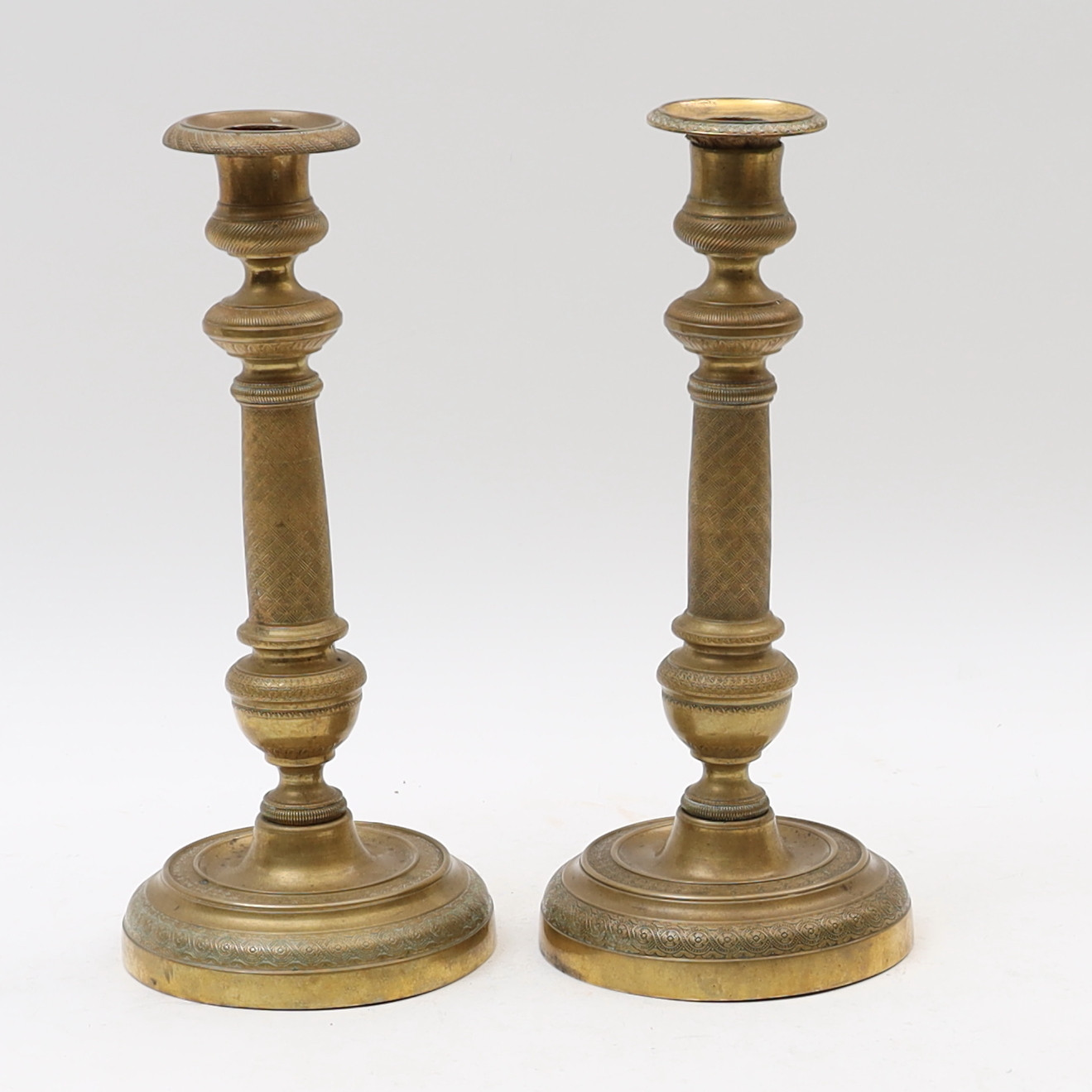 LJUSSTAKAR, ett par, Empirestil 1800-tal.