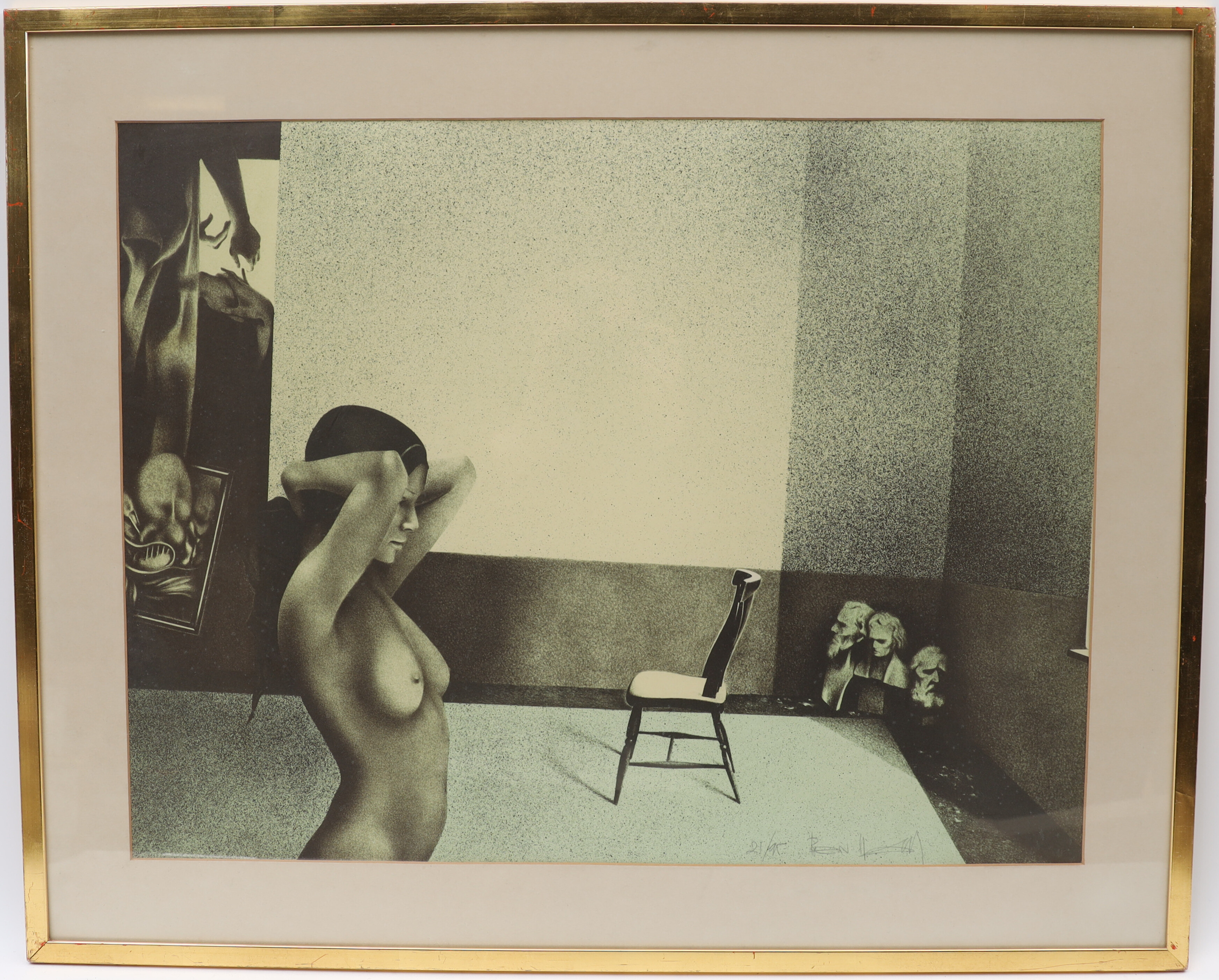 ARIEL BEN-DAVID. Motiv med kvinna, signerad och numrerad.