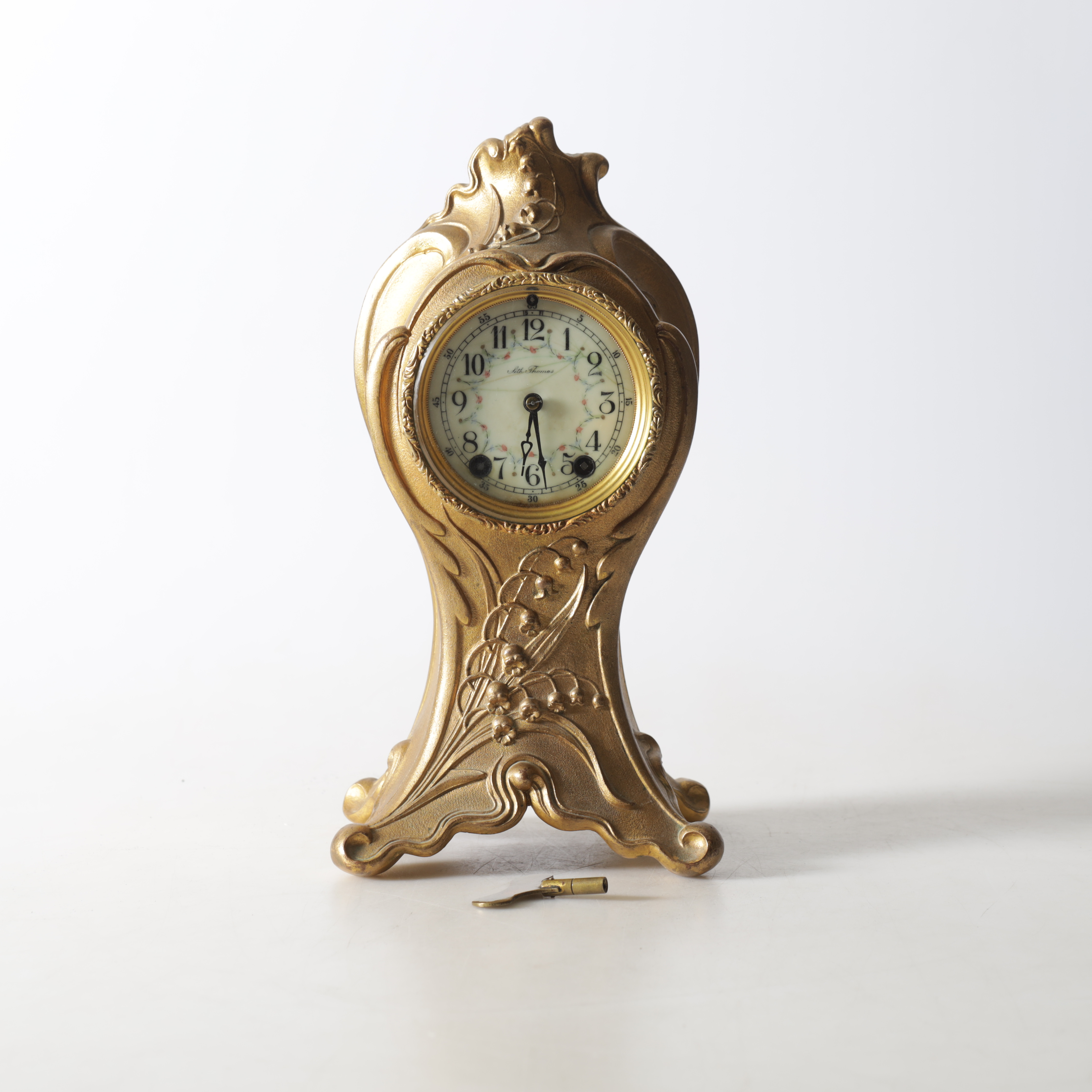 Bordsur, metall, Seth Thomas, Art Nouveau, tidigt 1900-tal.