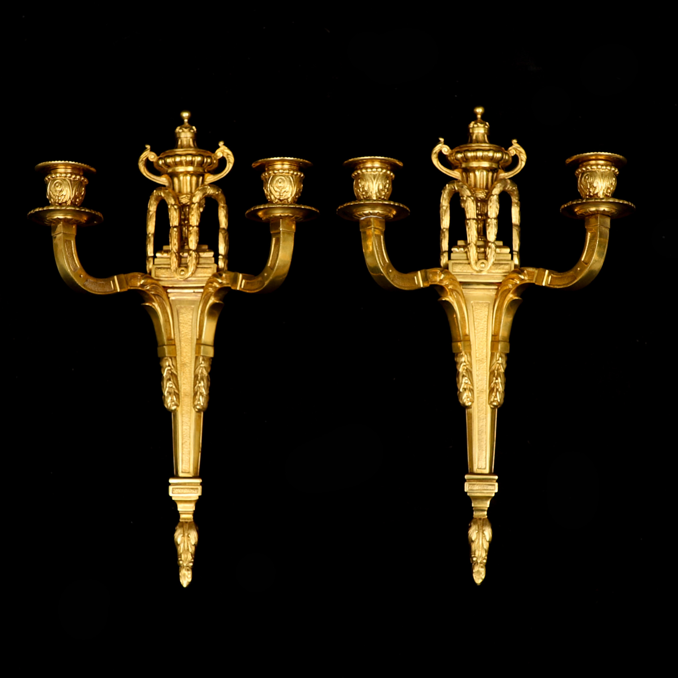 VÄGGAPPLIQUER, ett par, empirestil, 1900-tal.