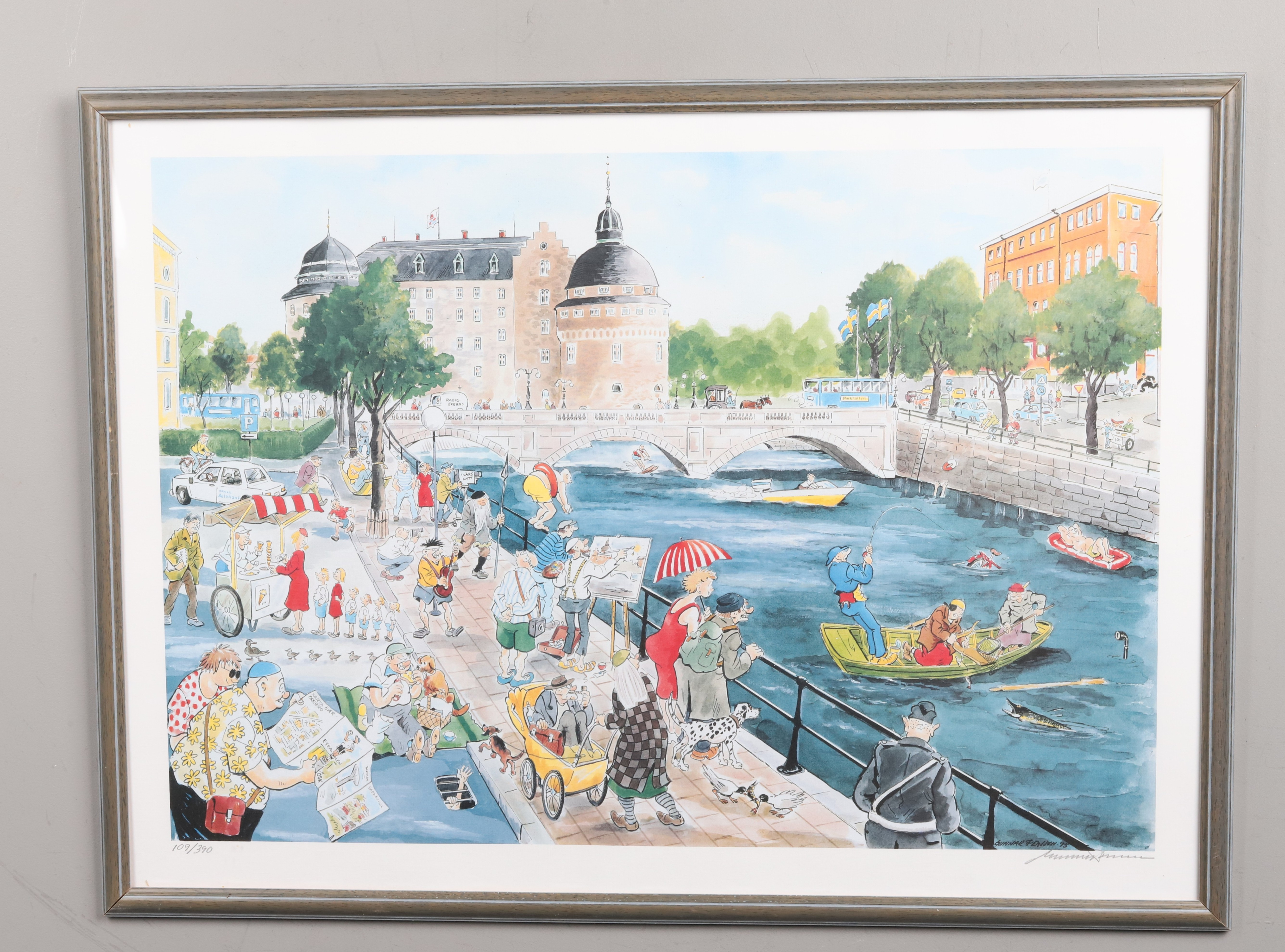 GUNNAR PERSON. FÄRGLITOGRAFI. " Kronblom", signerad och numrerad, 109/390.