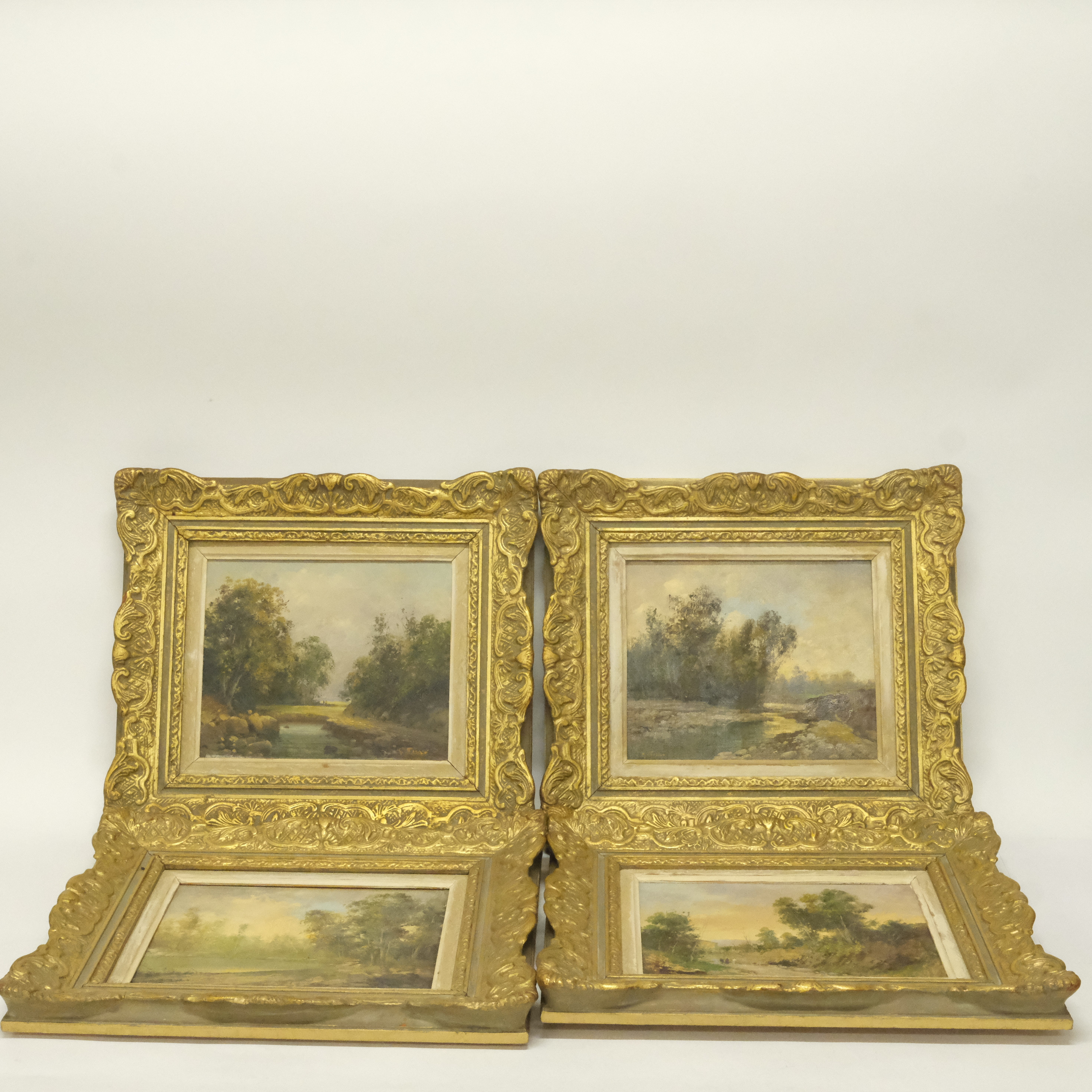 GIUSEPPE TESA. LANDSKAPSMOTIV, ITALIEN, OLJOR PÅ DUK, FYRA TAVLOR.