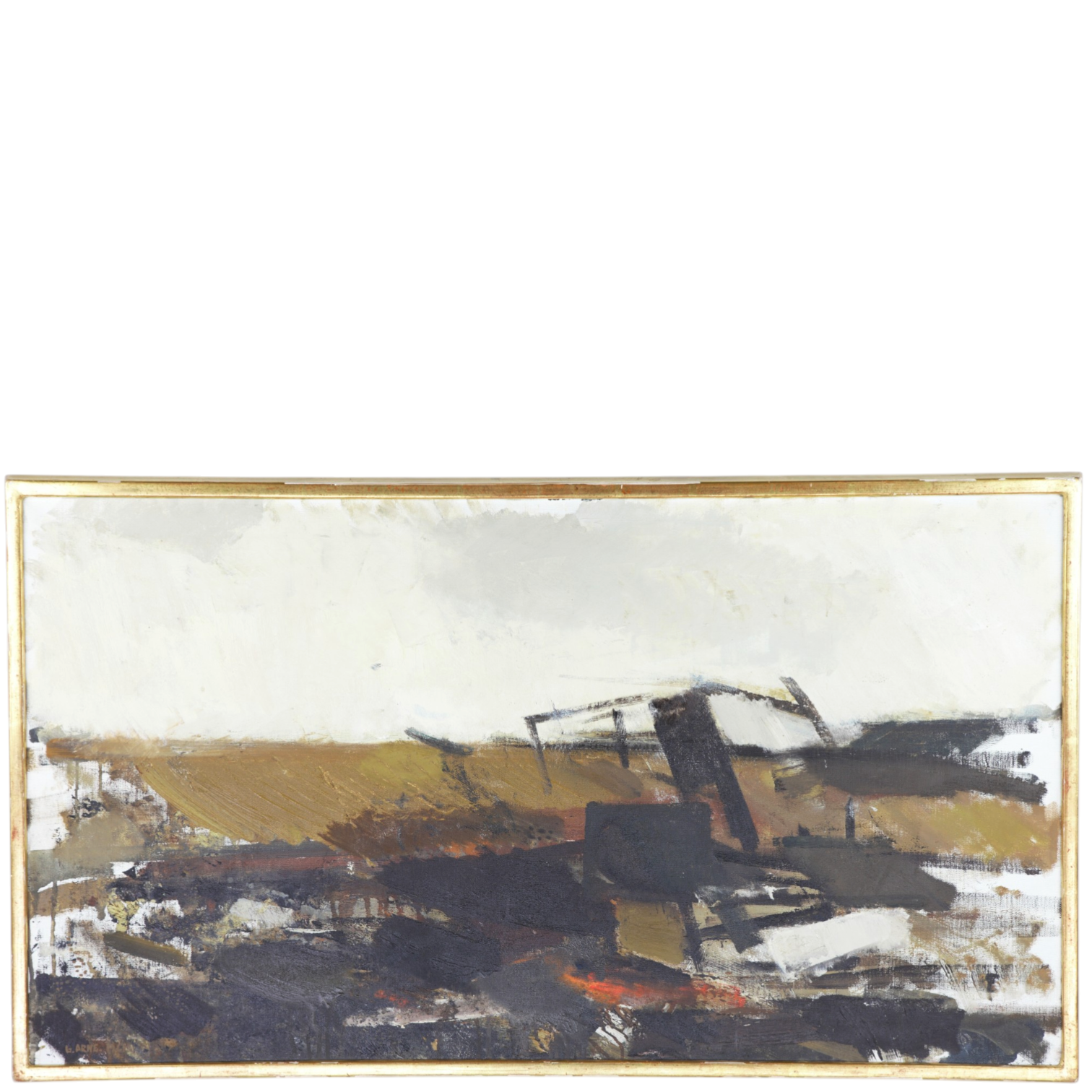 GUSTAV ARNE. Olja på duk, höstfält, signerad, 1961.