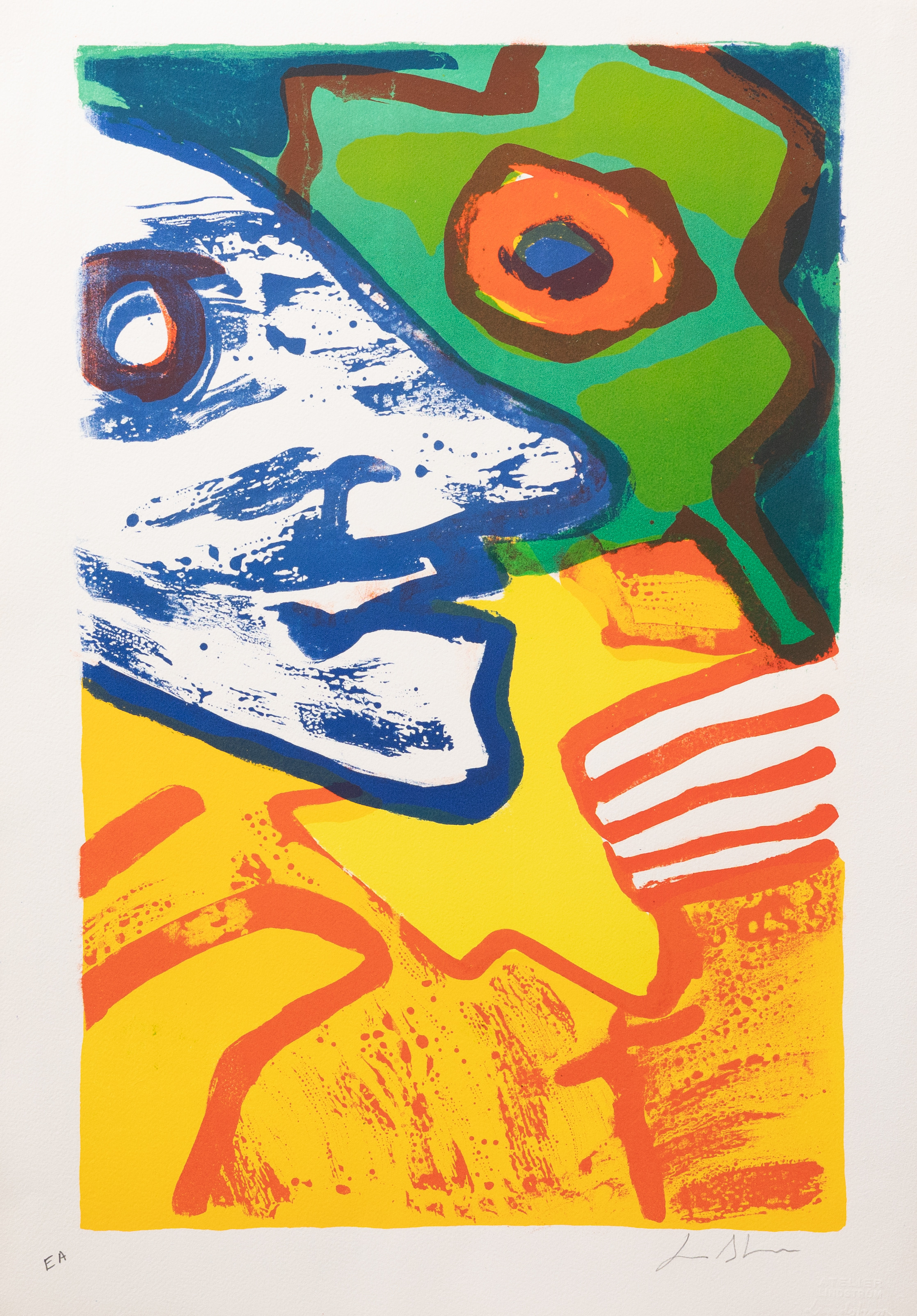 BENGT LINDSTRÖM. Utan titel, litografi nr EA , signerad.