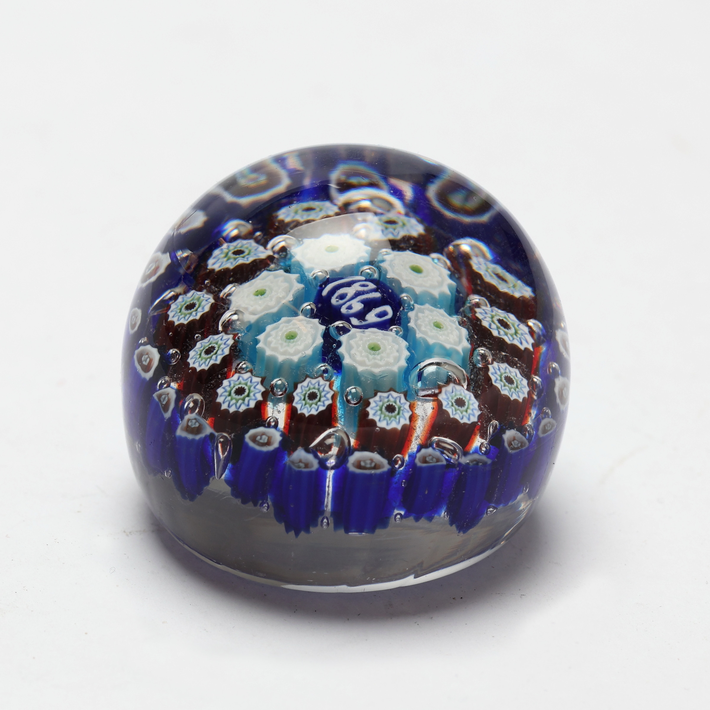 BREVPRESS, MILLEFIORI, glas, Murano, Italien, 1869.