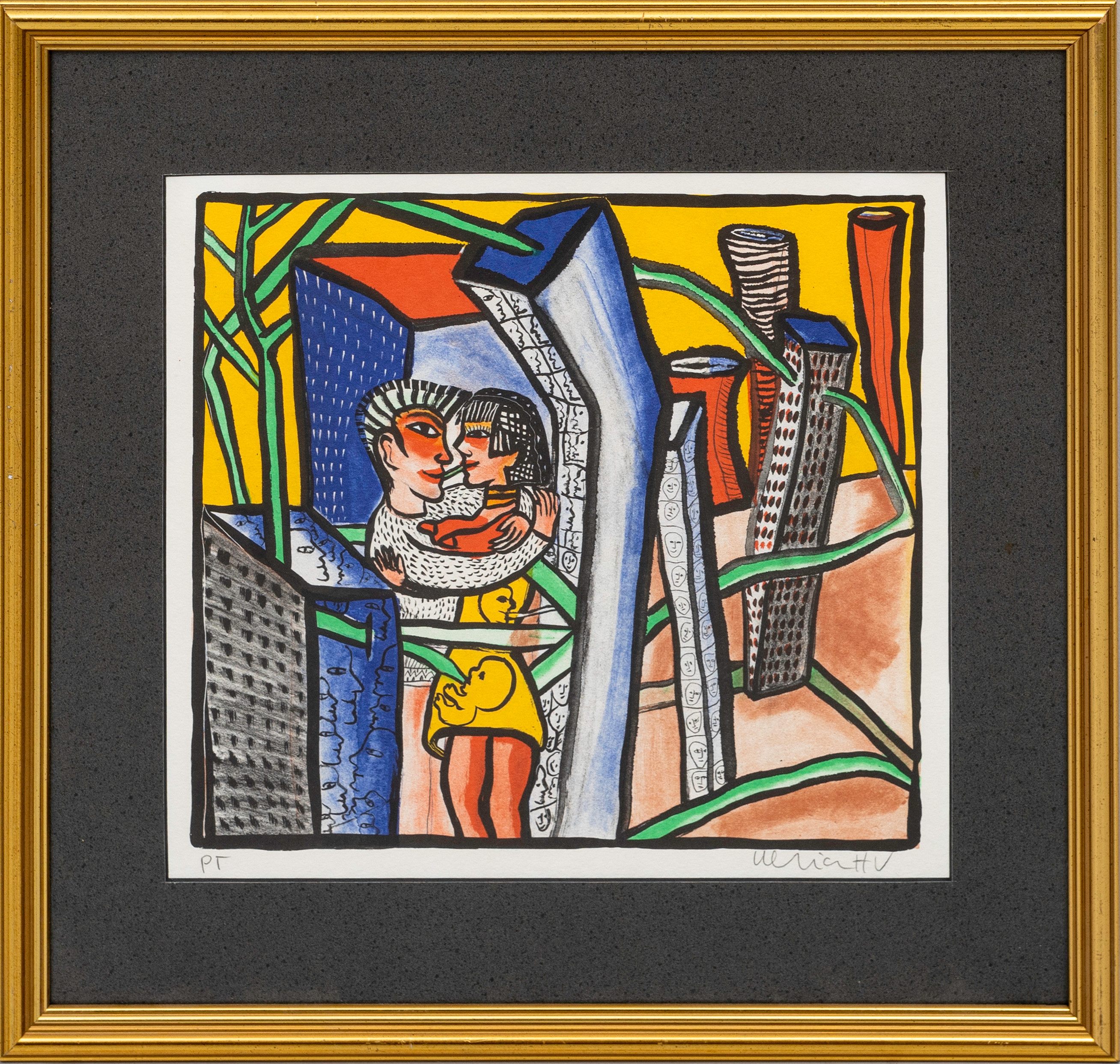 ULRICA HYDMAN VALLIEN. Kärlekspar, färglitografi, signerad, Ulrica HV, provtryck.