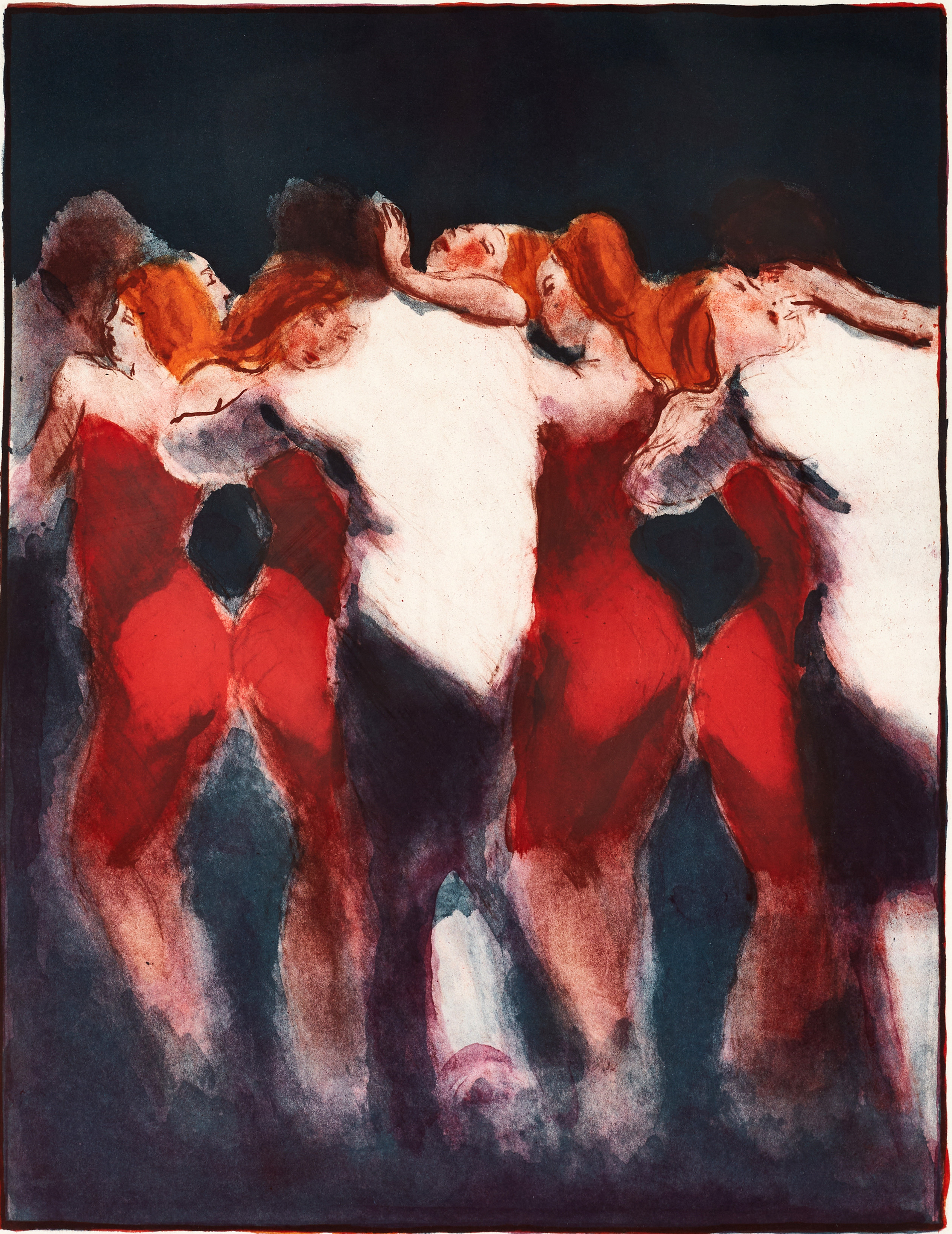 PETER DAHL (1934-2019), "I afton dans", signerad och daterad -80, numrerad 22/250, färglitografi.